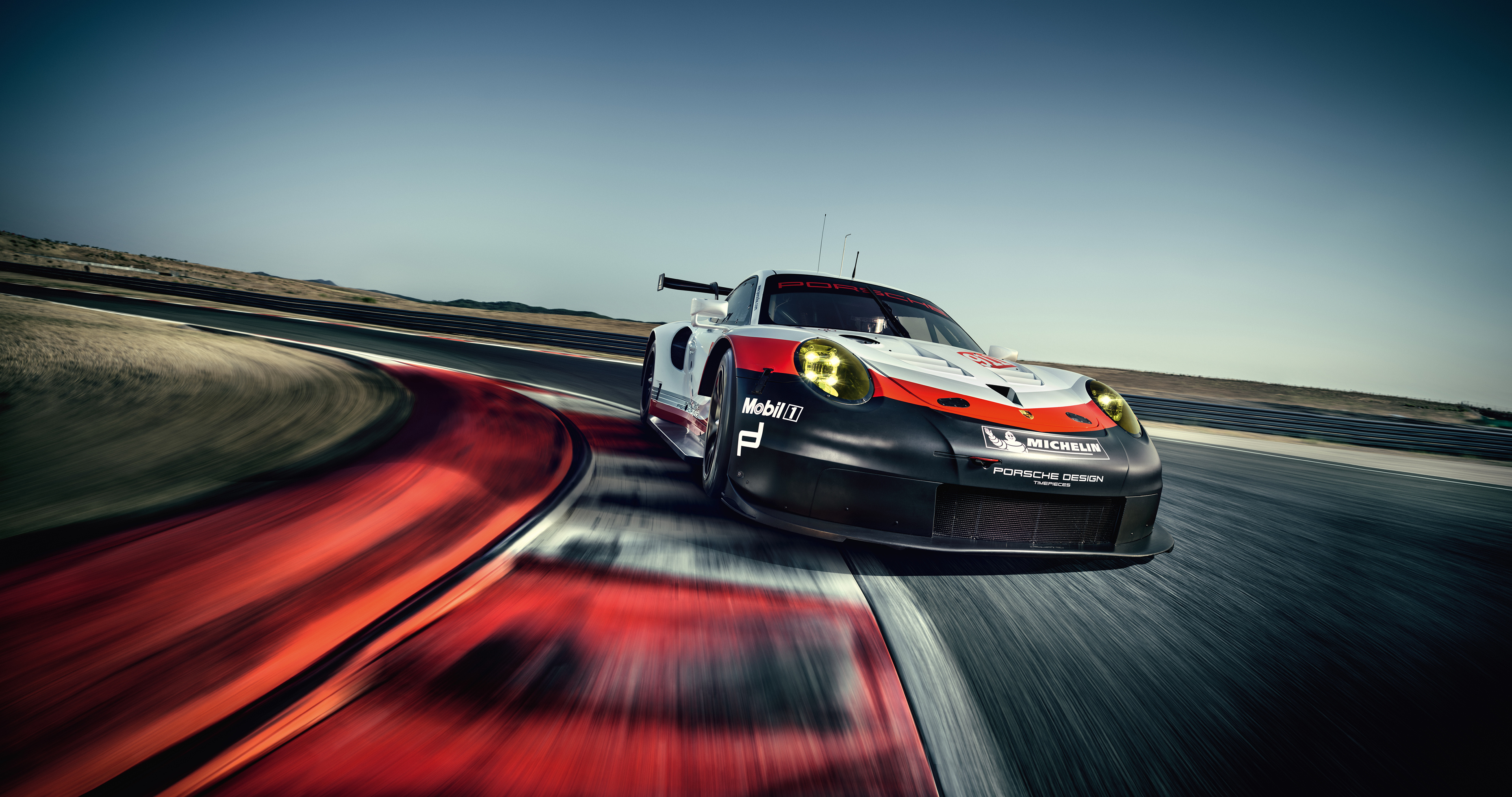 Auto Racing: Porsche race car, Porsche Motorsport North America, Purpose-built automobiles. 3840x2030 HD Background.