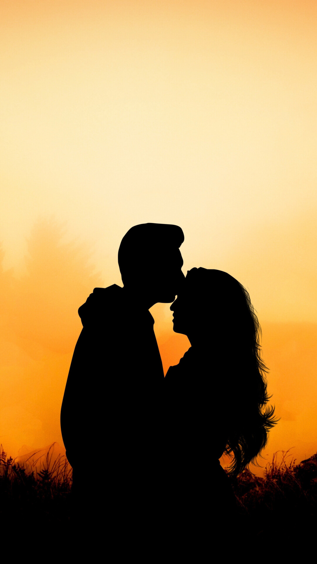 Love, Sunset, Silhouettes, Outdoor, 1080x1920 Full HD Phone