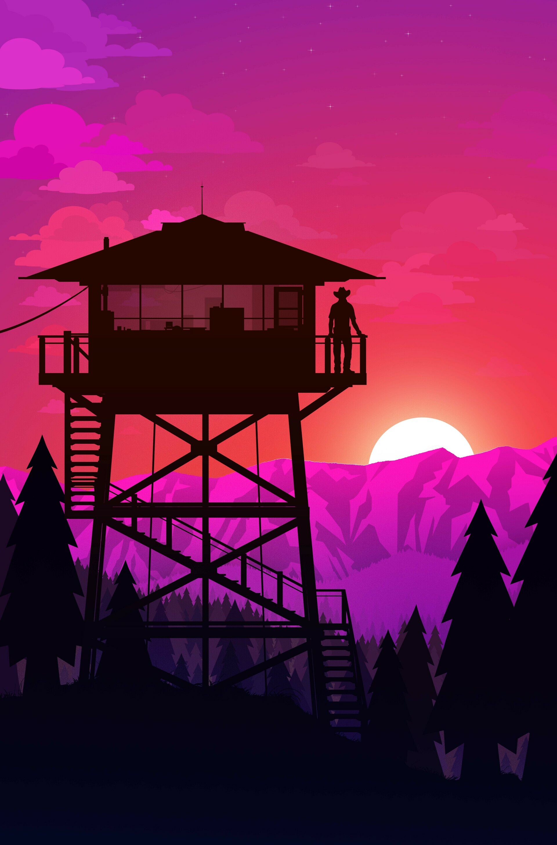 Firewatch: An adventure game played from a first-person view that takes place in the American state of Wyoming in 1989. 1920x2920 HD Wallpaper.