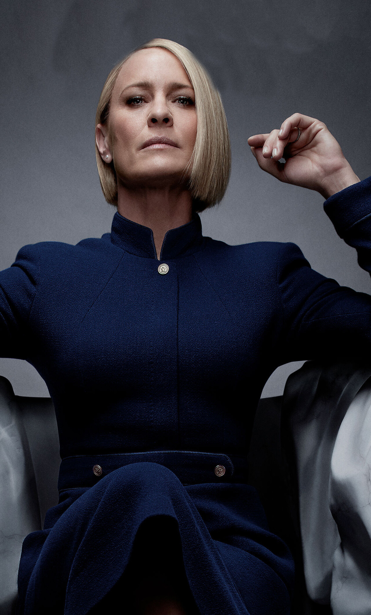 House of Cards: Claire Underwood, runs the Clean Water Initiative, a nongovernmental organization, in season one. 1280x2120 HD Background.