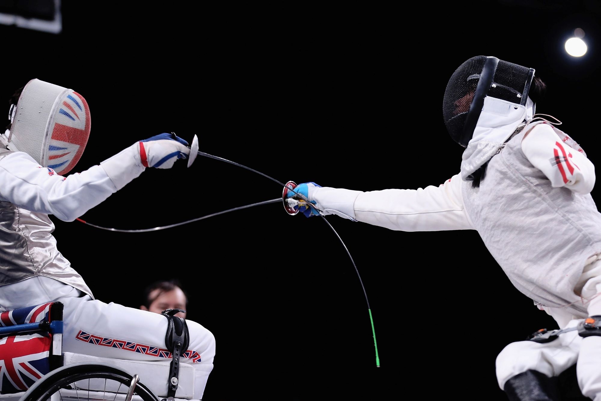 Fencing: Wheelchair fencing, Official Paralympic Competitive Combat Sports discipline. 2000x1340 HD Background.