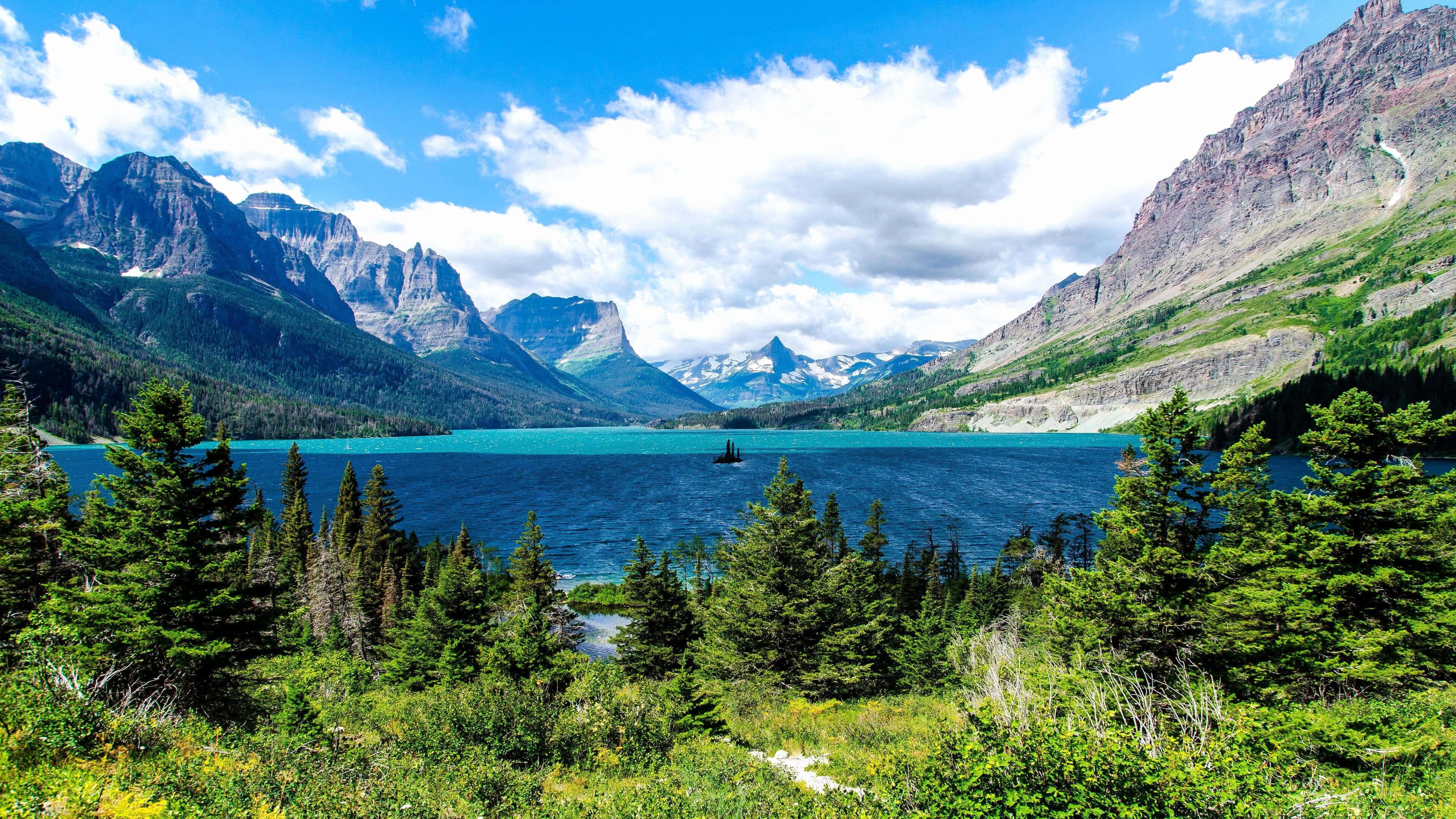 Glacier National Park, Mountain range, 4K backgrounds, Top free, 3840x2160 4K Desktop