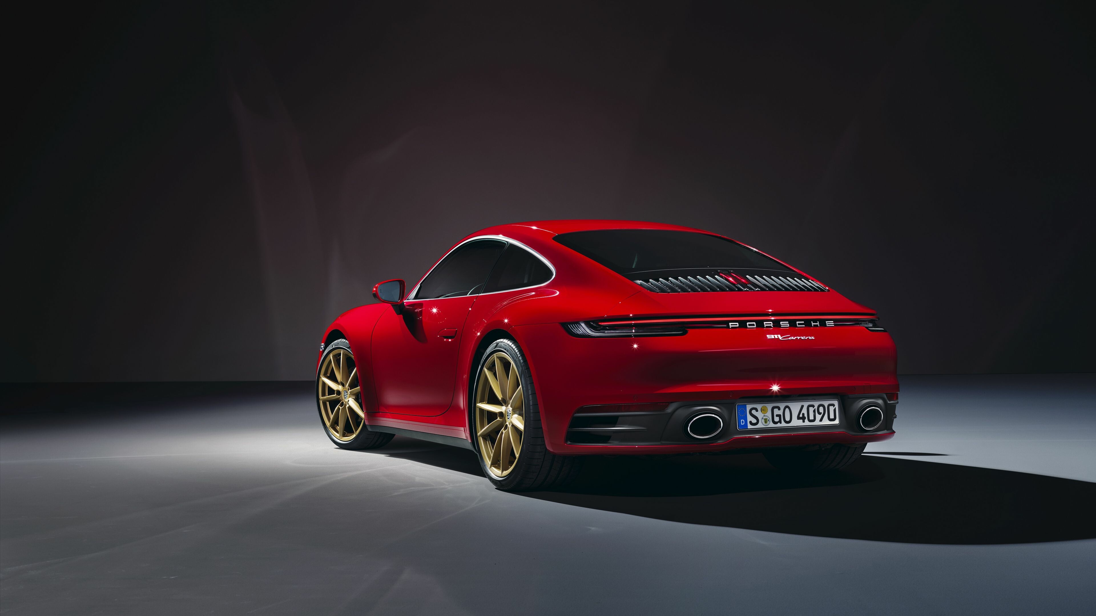 Porsche: A twin-turbo 3.0-liter flat-six-cylinder engine, Carrera, 2020. 3840x2160 4K Background.