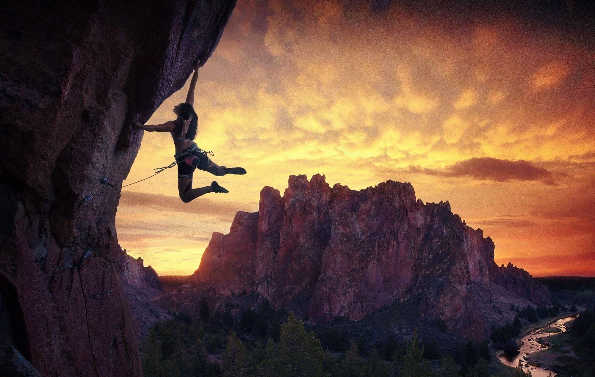 Climbing, Vertical challenge, Rock climbing adventure, HD backgrounds, 2000x1270 HD Desktop
