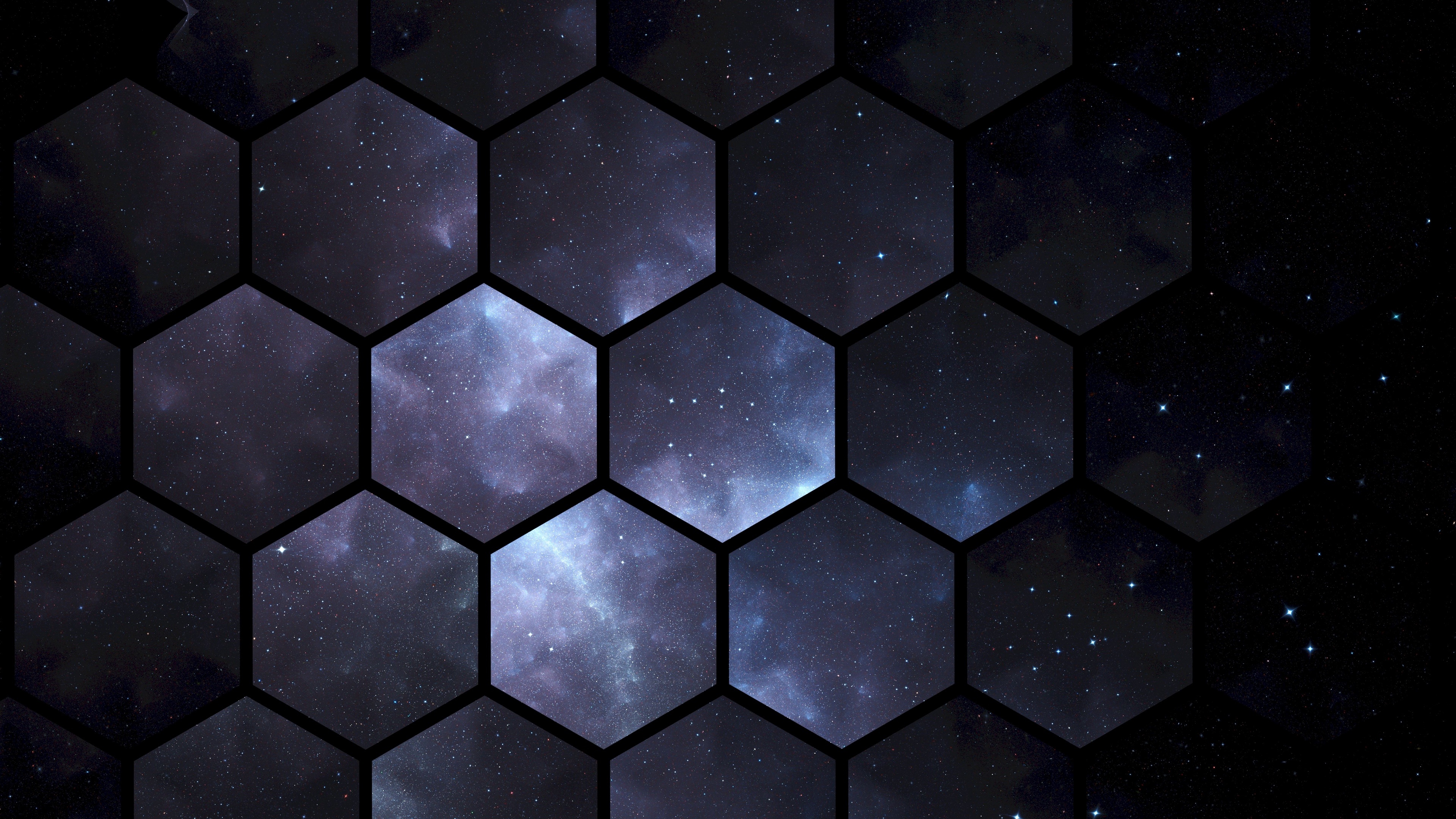 Space, Sechseck Wallpaper, 3840x2160 4K Desktop