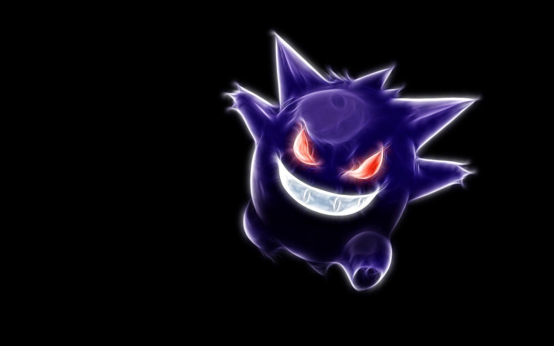 Gengar: A very mischievous Pokemon, Pretending to be one's shadow, Behaving erratically. 1920x1200 HD Background.