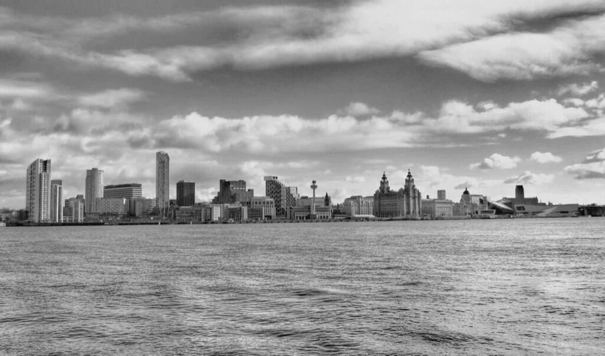 Liverpool Skyline, Iconic waterfront, Liverpool Echo news, Scenic beauty, 2090x1230 HD Desktop