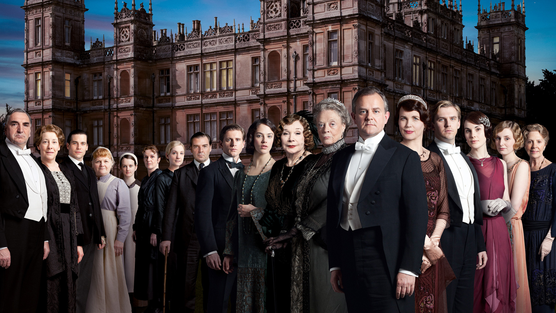 Downton Abbey: A New Era: The popular ITV period drama, The fictional Crawley family. 1920x1080 Full HD Background.