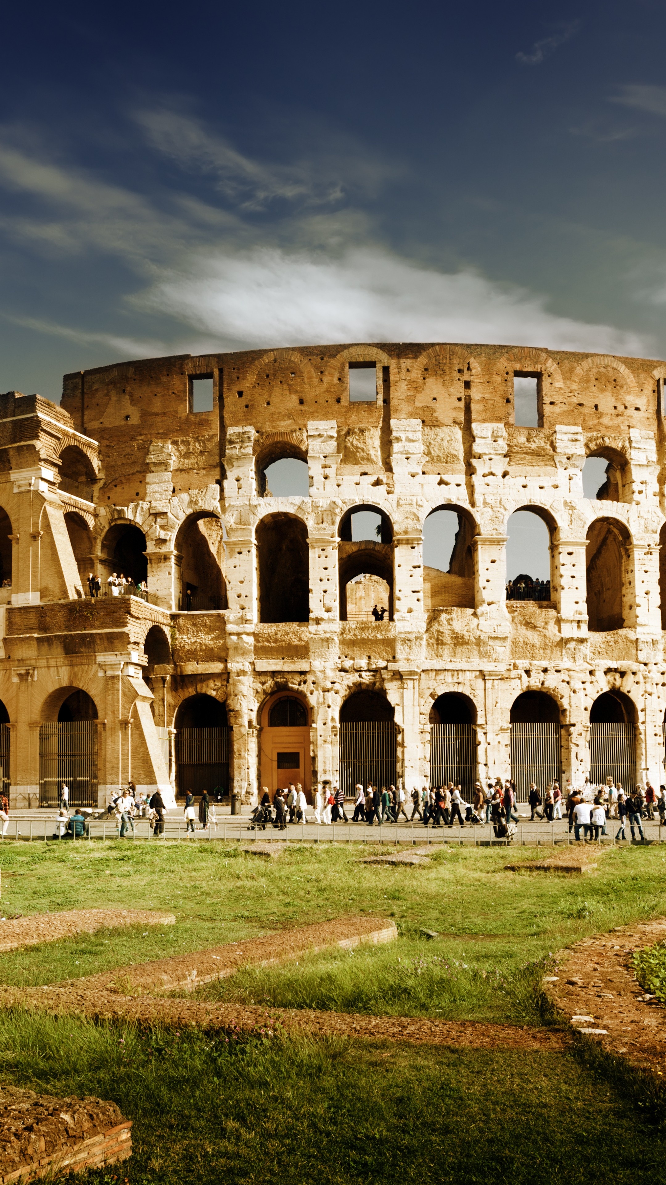 Lazio, Colosseum Rome Italy wallpaper, Travel architecture, 2160x3840 4K Phone