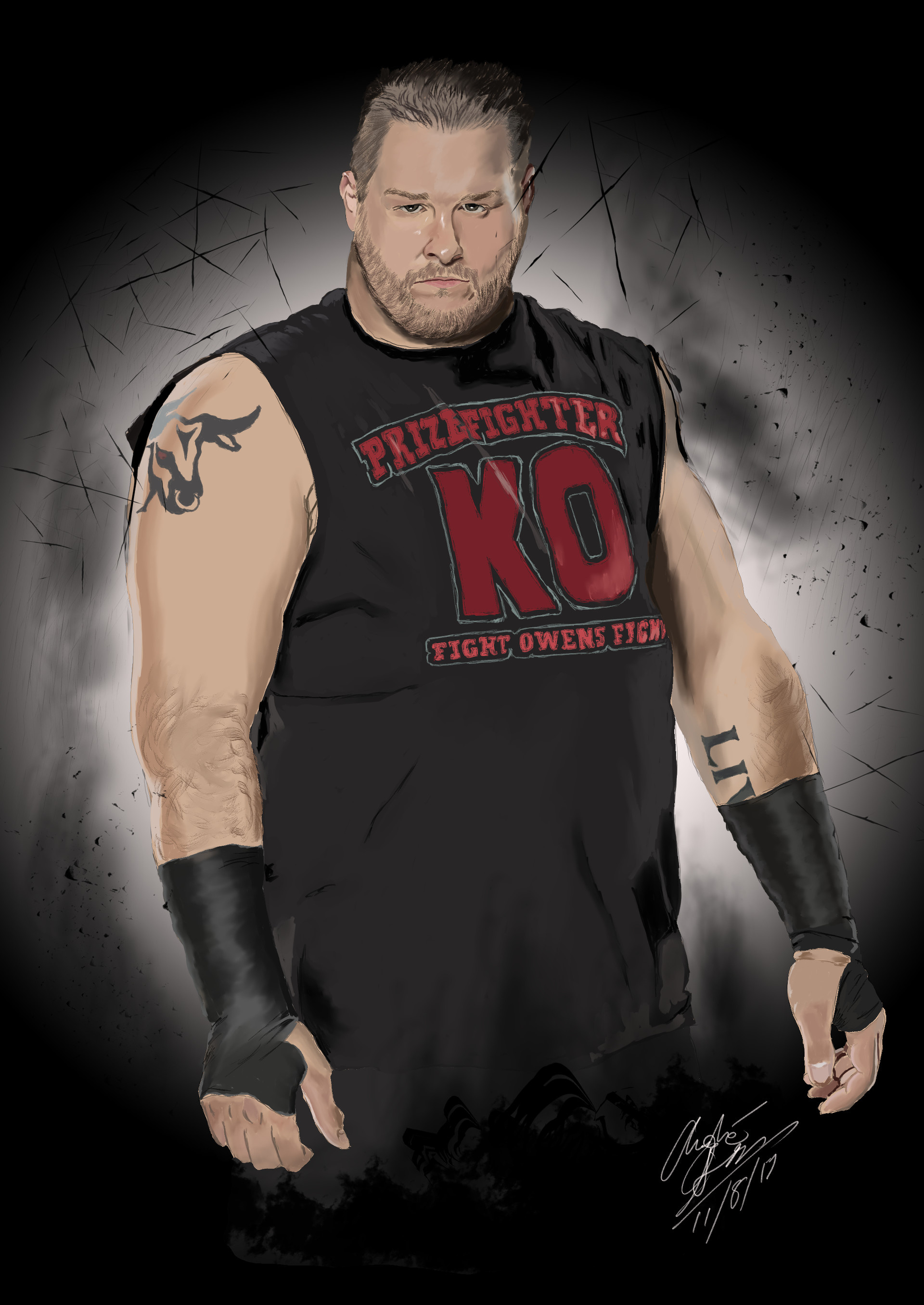 Kevin Owens, ArtStation, WWE superstar, 1920x2710 HD Phone