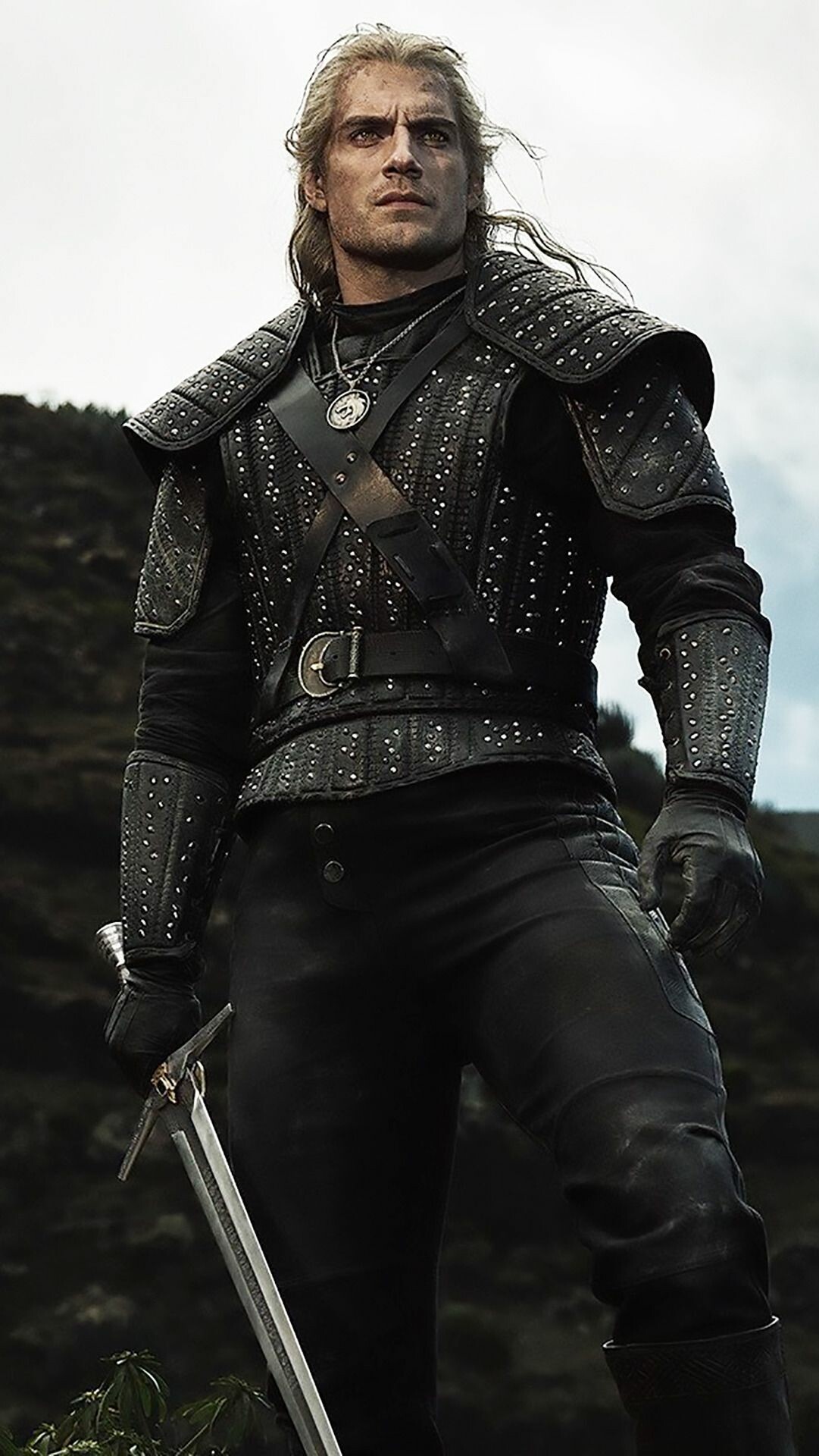The Witcher Season 2: Geralt the Witcher, played by Henry Cavill, Netflix series. 1090x1920 HD Wallpaper.