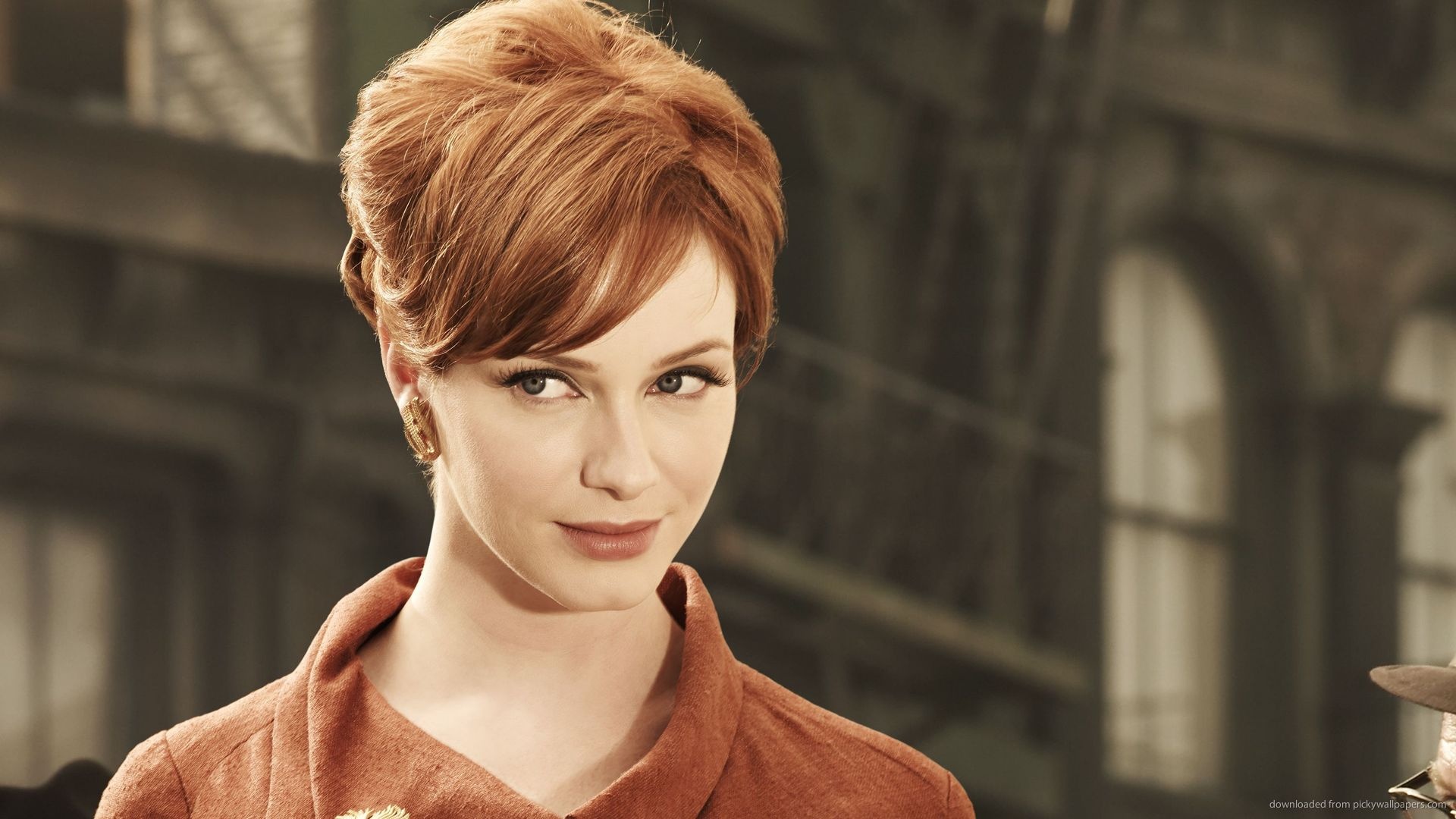 Mad Men (TV Series): Christina Hendricks, American actress and former model, "Best Looking Woman in America". 1920x1080 Full HD Wallpaper.