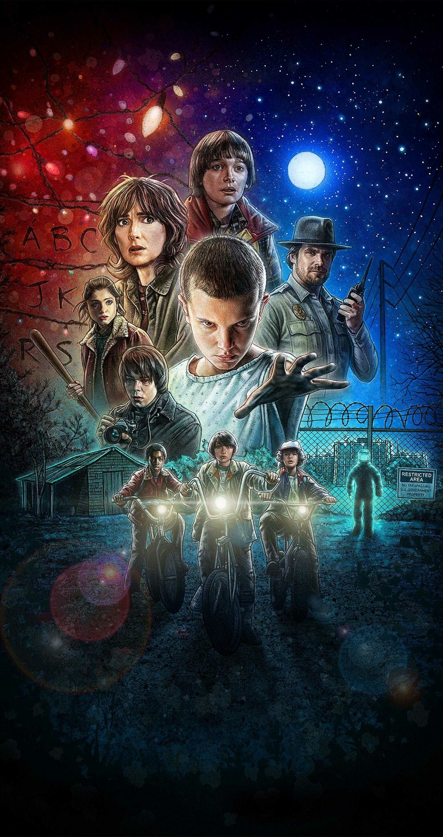 Stranger Things: The residents of the town of Hawkins are plagued by a hostile alternate dimension known as the "Upside Down". 1560x2940 HD Background.