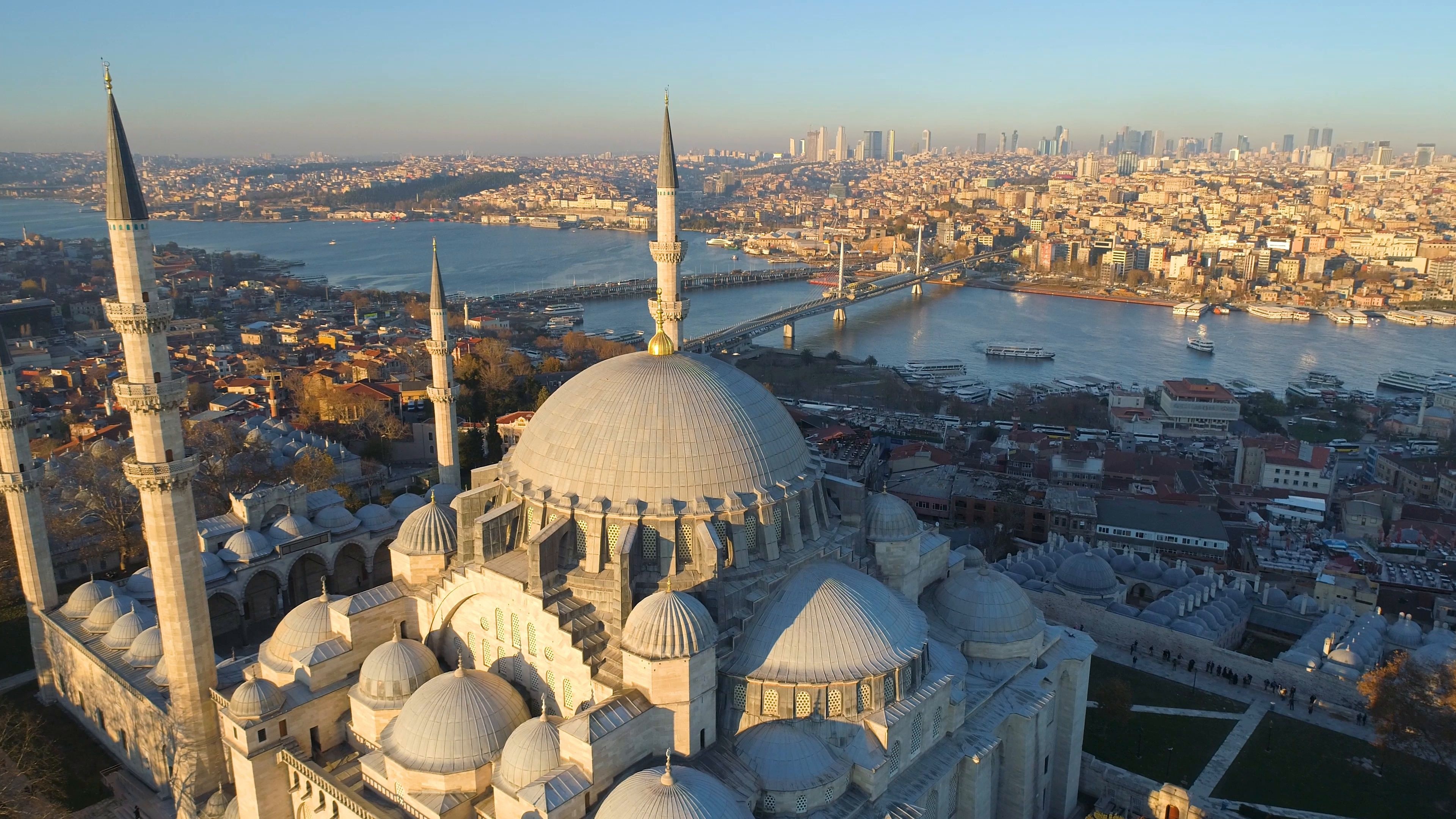Blue Mosque, Sultanahmet, Istanbul Aerial Drone View, Travel, 3840x2160 4K Desktop