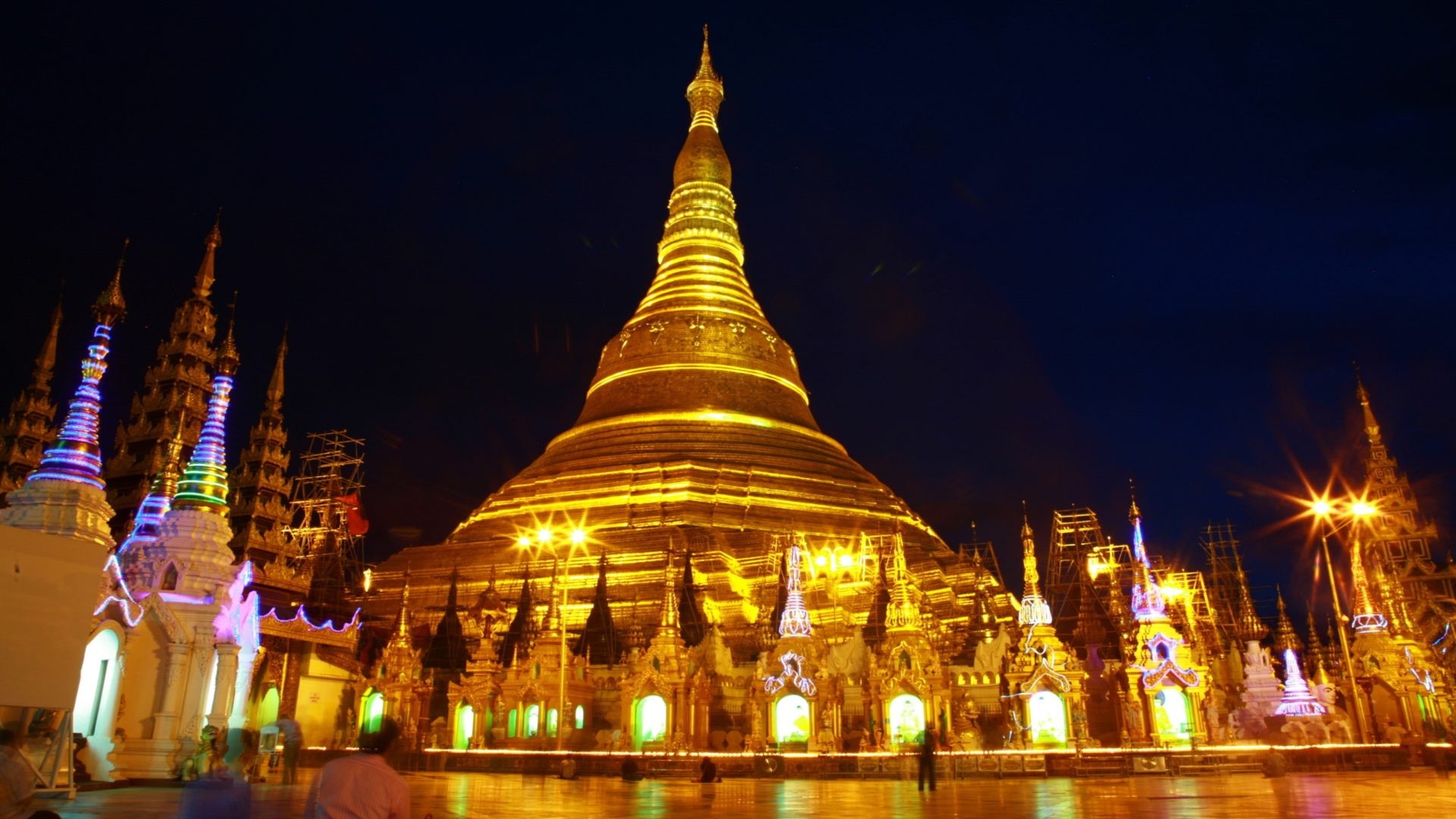 Shwedagon Pagoda, Myanmar, Golden temple, Landmark, 1920x1080 Full HD Desktop