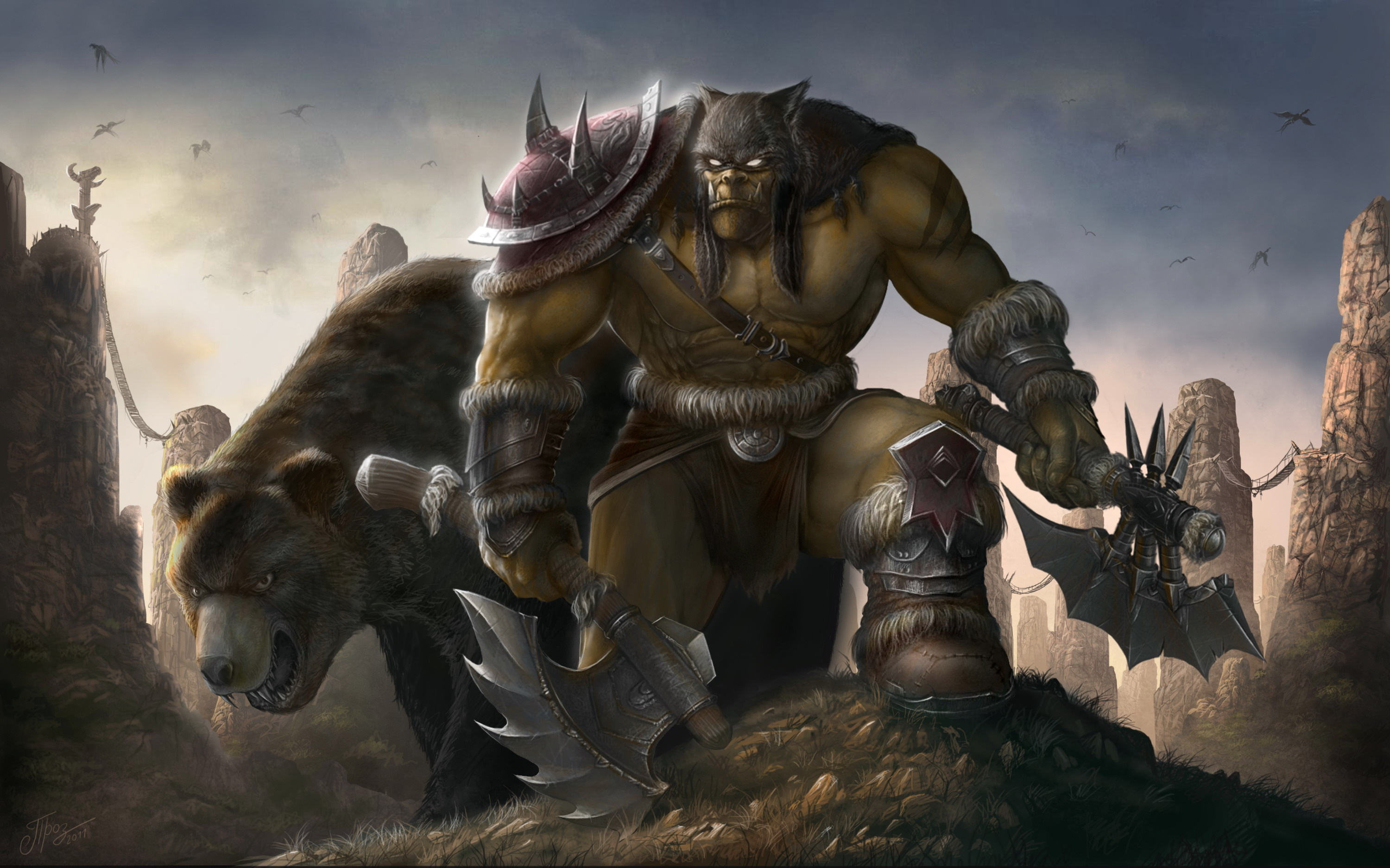 World of Warcraft orc wallpaper, Gaming art, Azeroth landscapes, Epic battles, 3000x1880 HD Desktop