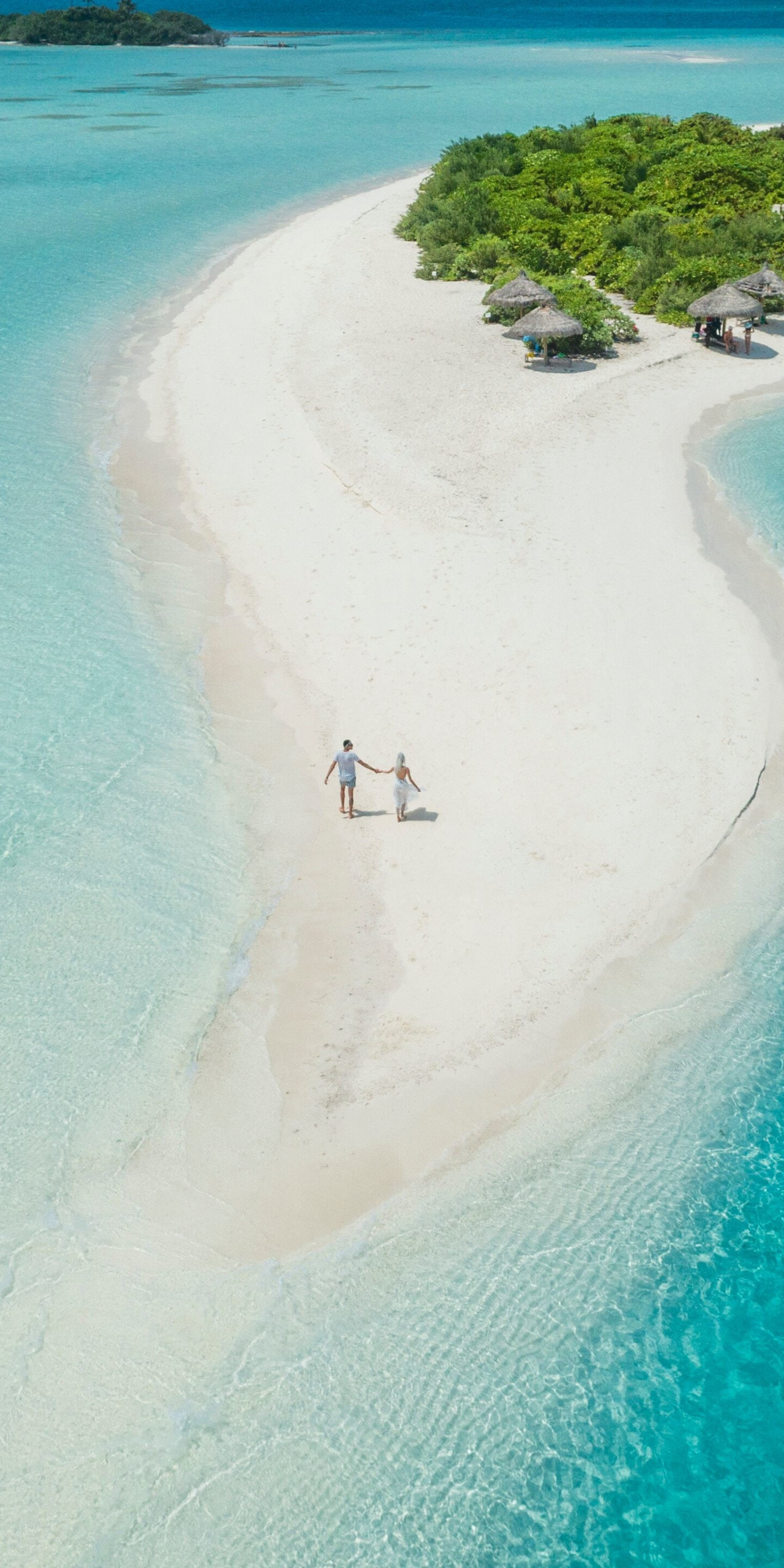 Beach aerial view, Tropical island, Maldives beauty, Stunning wallpapers, 1440x2880 HD Phone