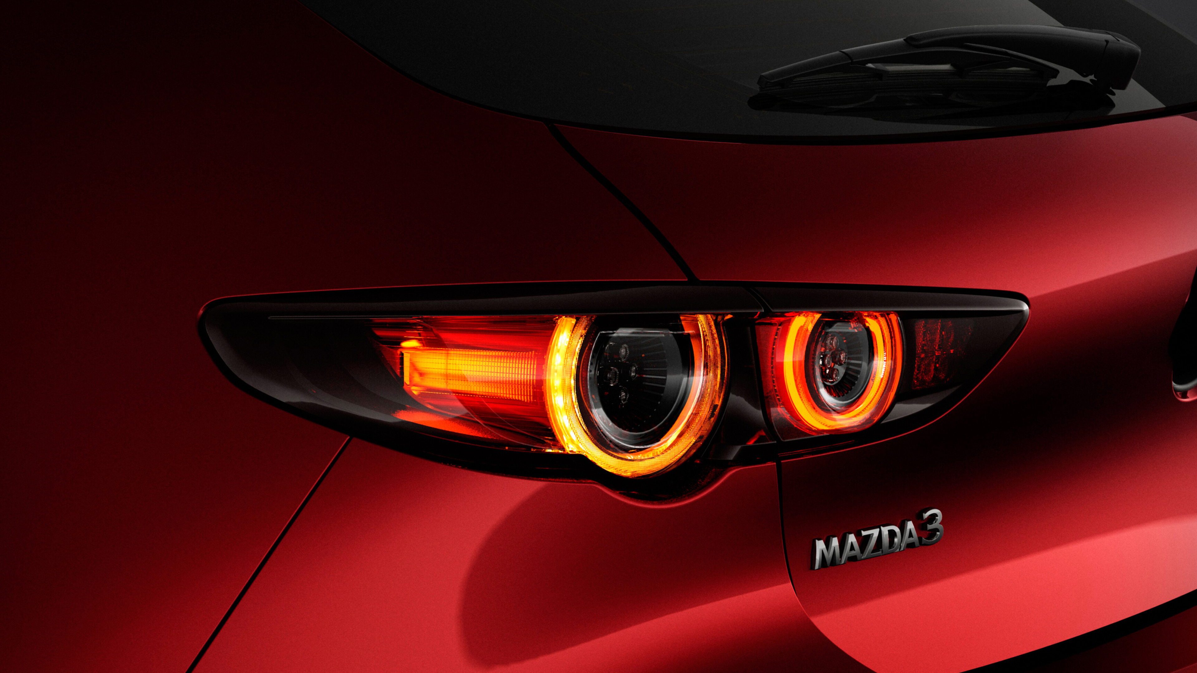 Mazda: 3 Hatchback, A compact car manufactured by a Japanese manufacturer. 3840x2160 4K Wallpaper.