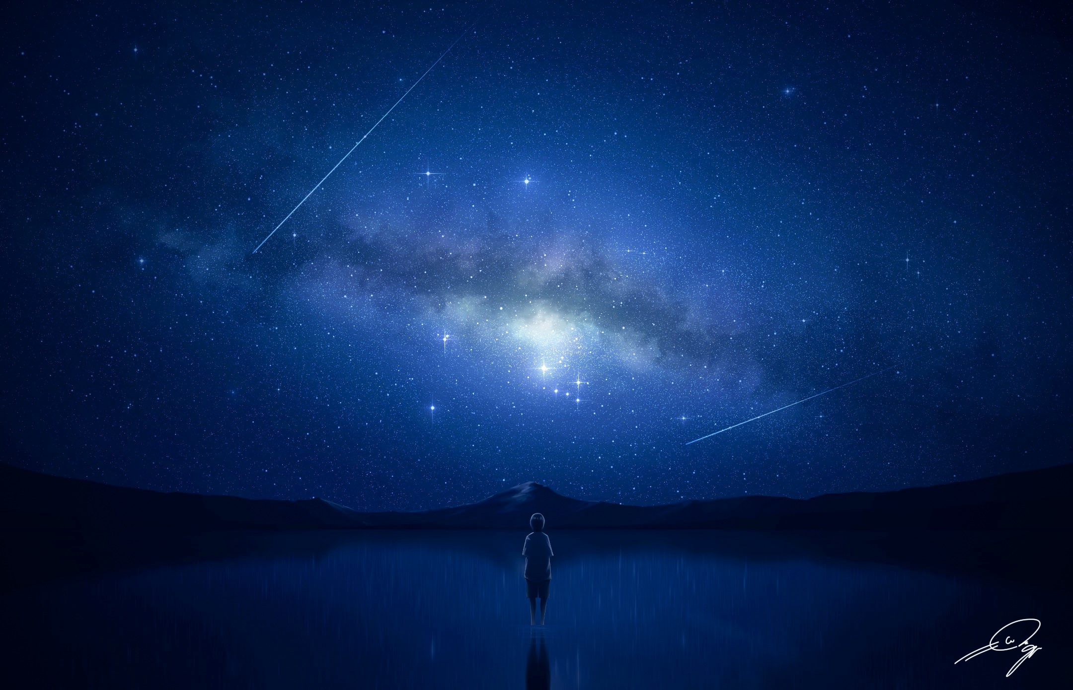 Night sky, Starry sky, Celestial beauty, Tranquil atmosphere, 2160x1390 HD Desktop
