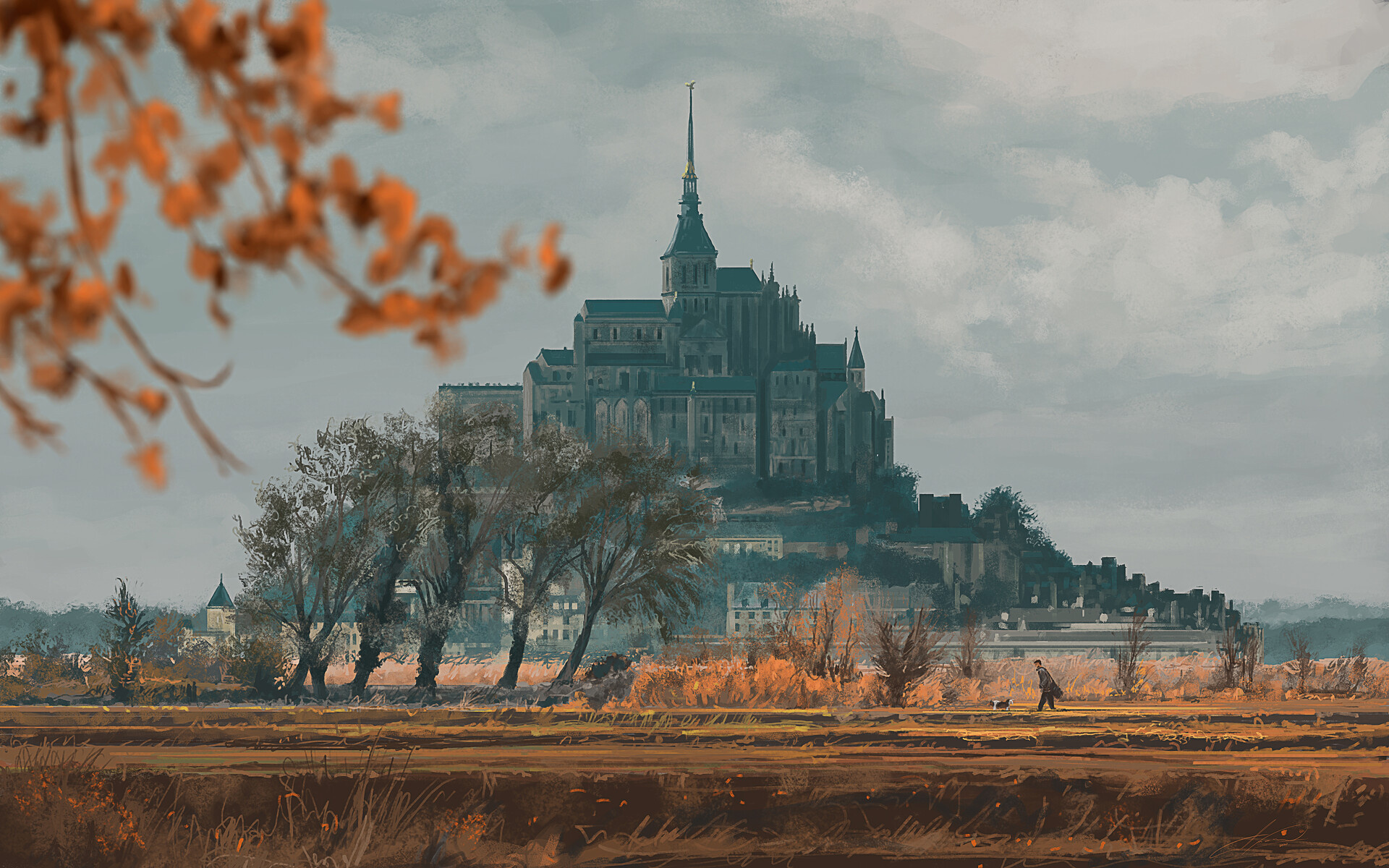 Konzeptkunst des Mont Saint Michel, 1920x1200 HD Desktop
