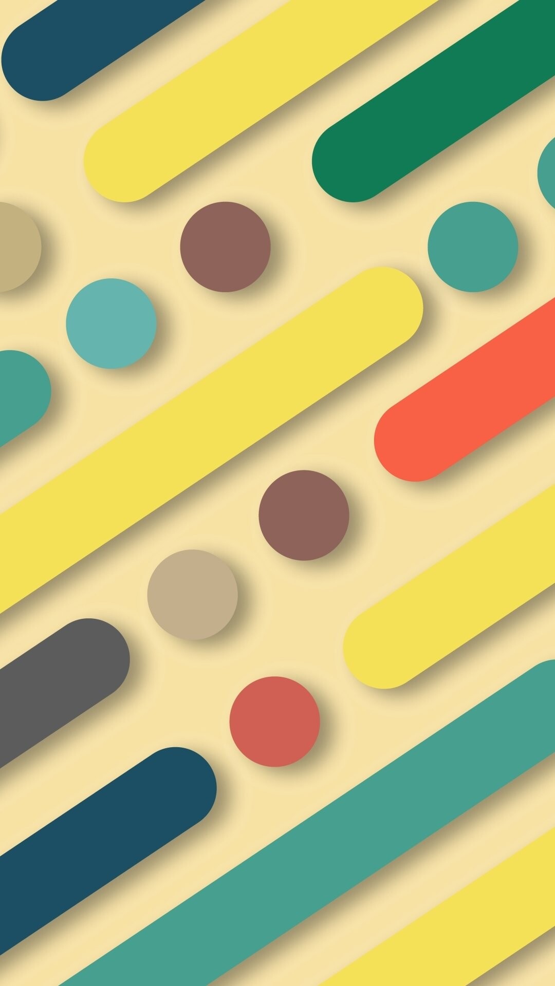 Geometry: Abstract, Multicolored stripes and circles, Parallels. 1080x1920 Full HD Background.
