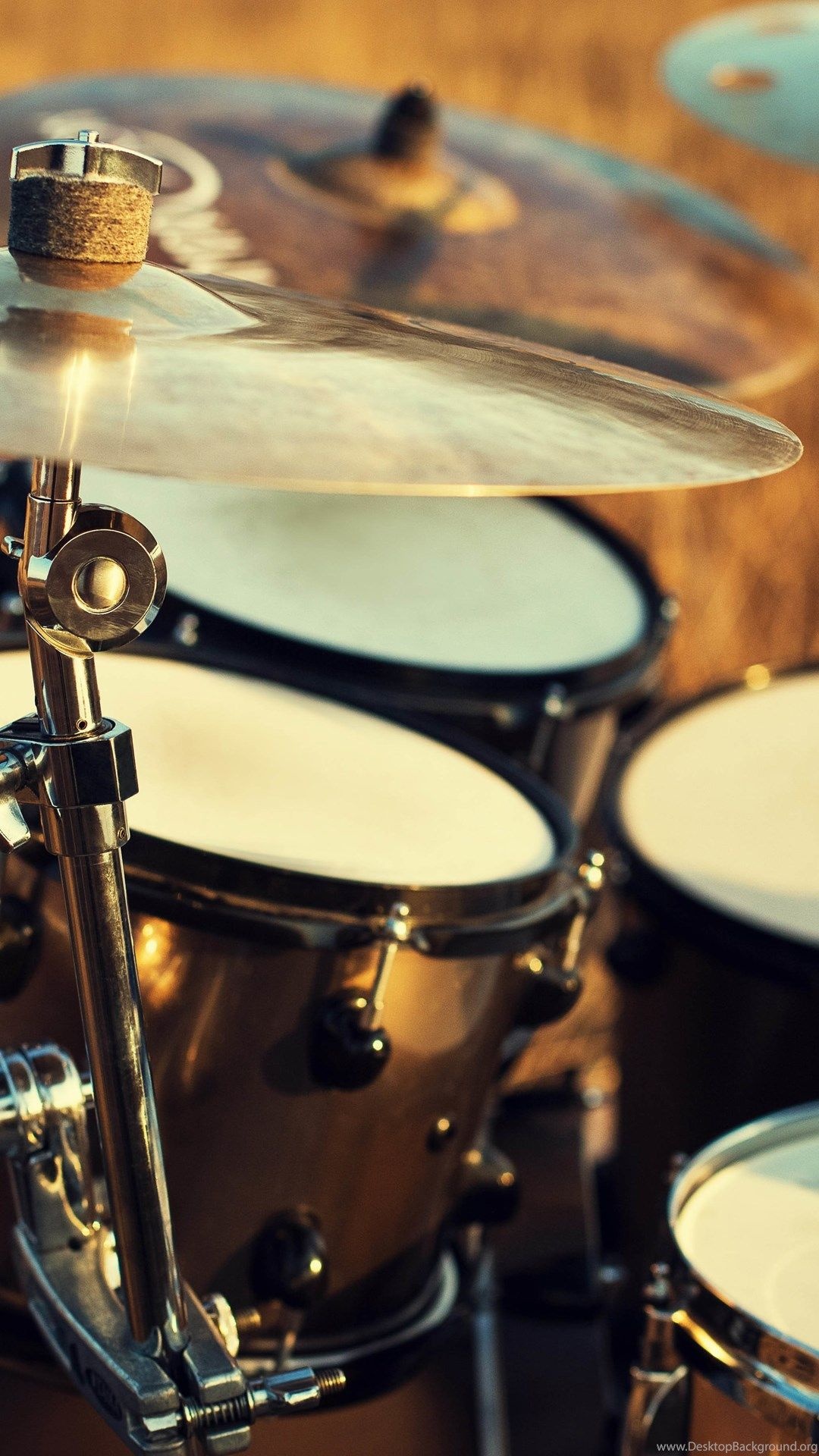 Drums: Inspirational Sound Of Professional Instruments, Drum, Metal Plate. 1080x1920 Full HD Background.