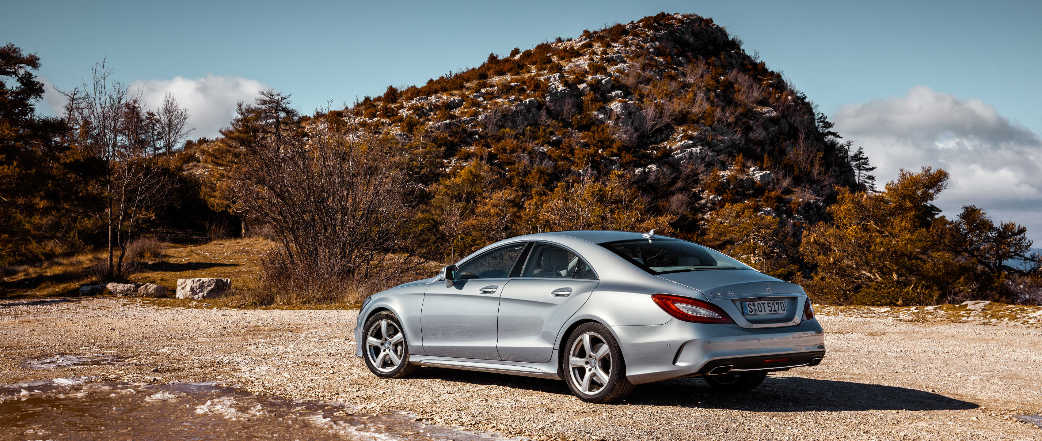 Mercedes-Benz CLS, Coupe elegance, Exhilarating performance, Ultimate luxury, 3400x1440 Dual Screen Desktop
