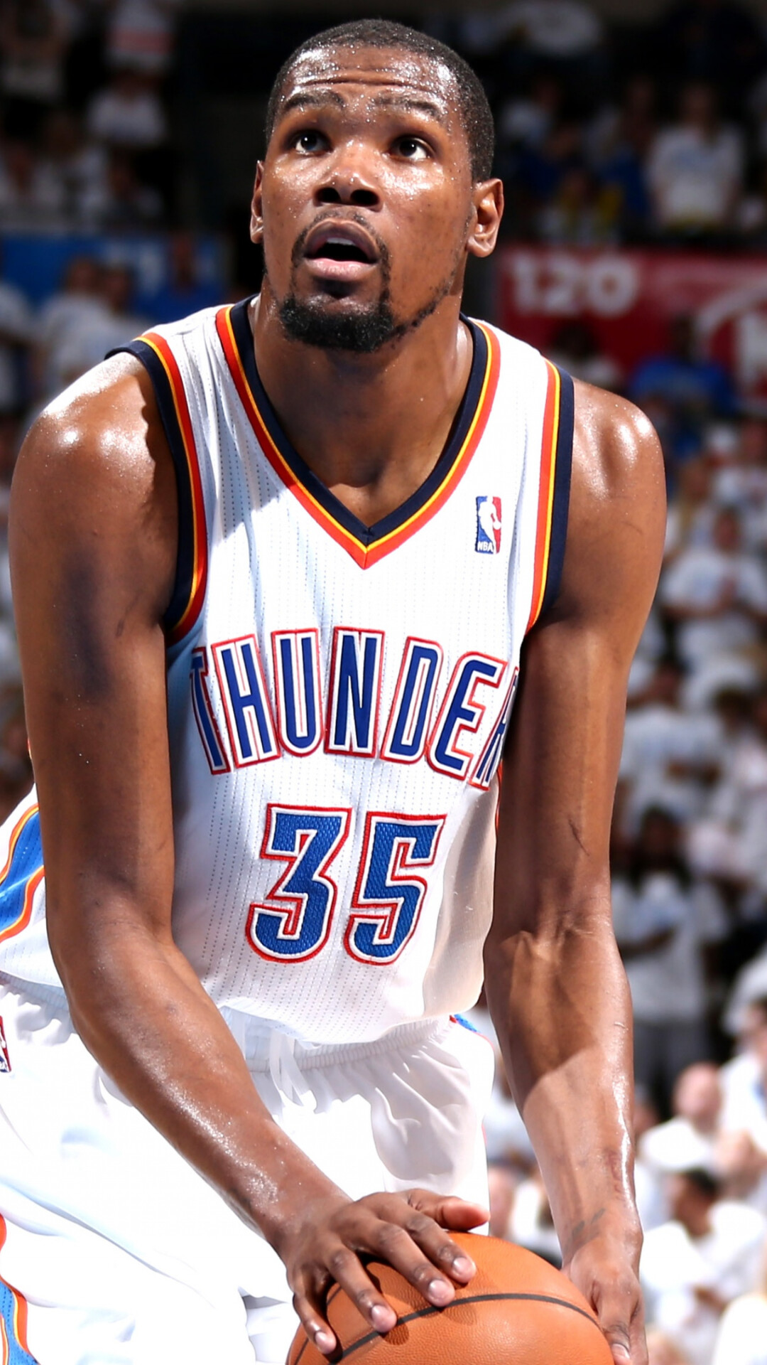 Kevin Durant: He won four NBA scoring titles from 2010 to 2014,Oklahoma City Thunder. 1080x1920 Full HD Wallpaper.