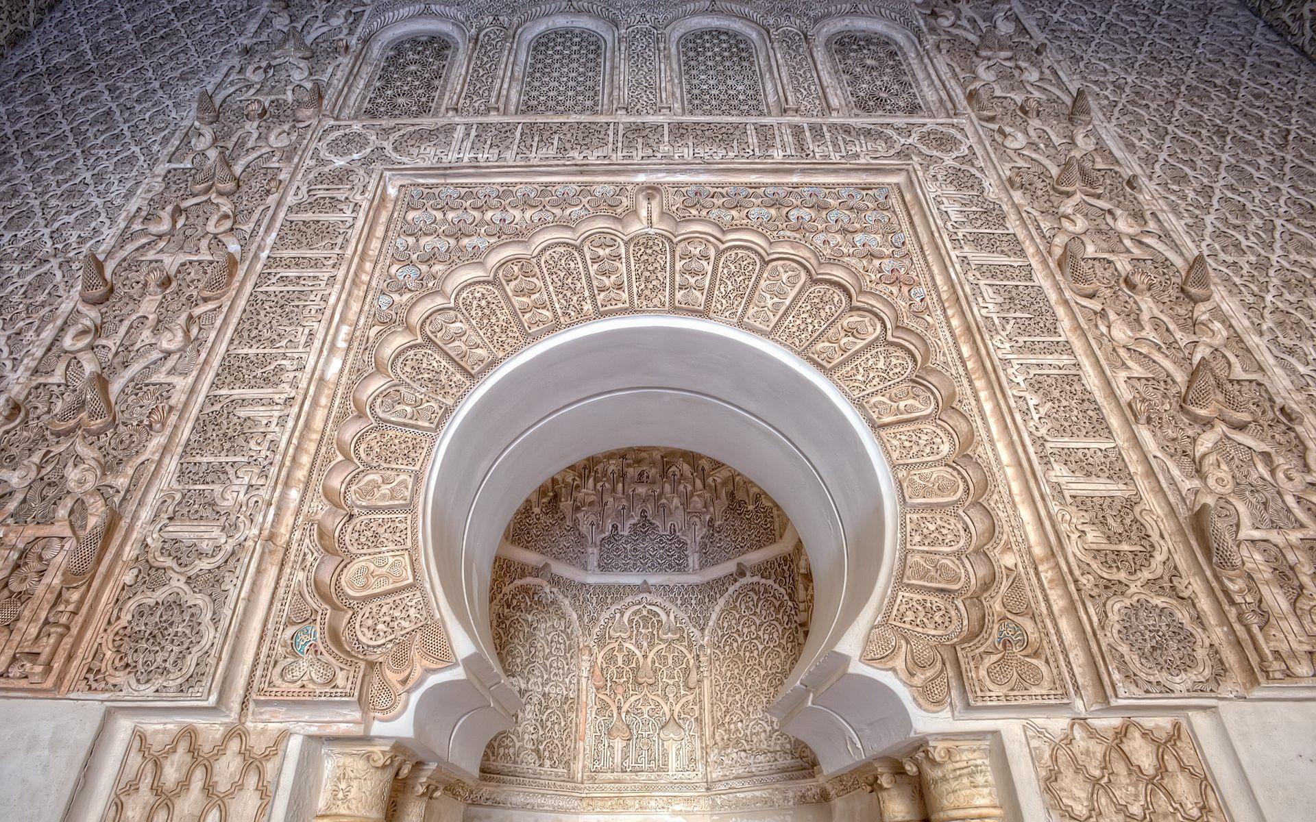 Ben Youssef Madrasa, Marrakesh Morocco, HD wallpaper, Historical background image, 1920x1200 HD Desktop