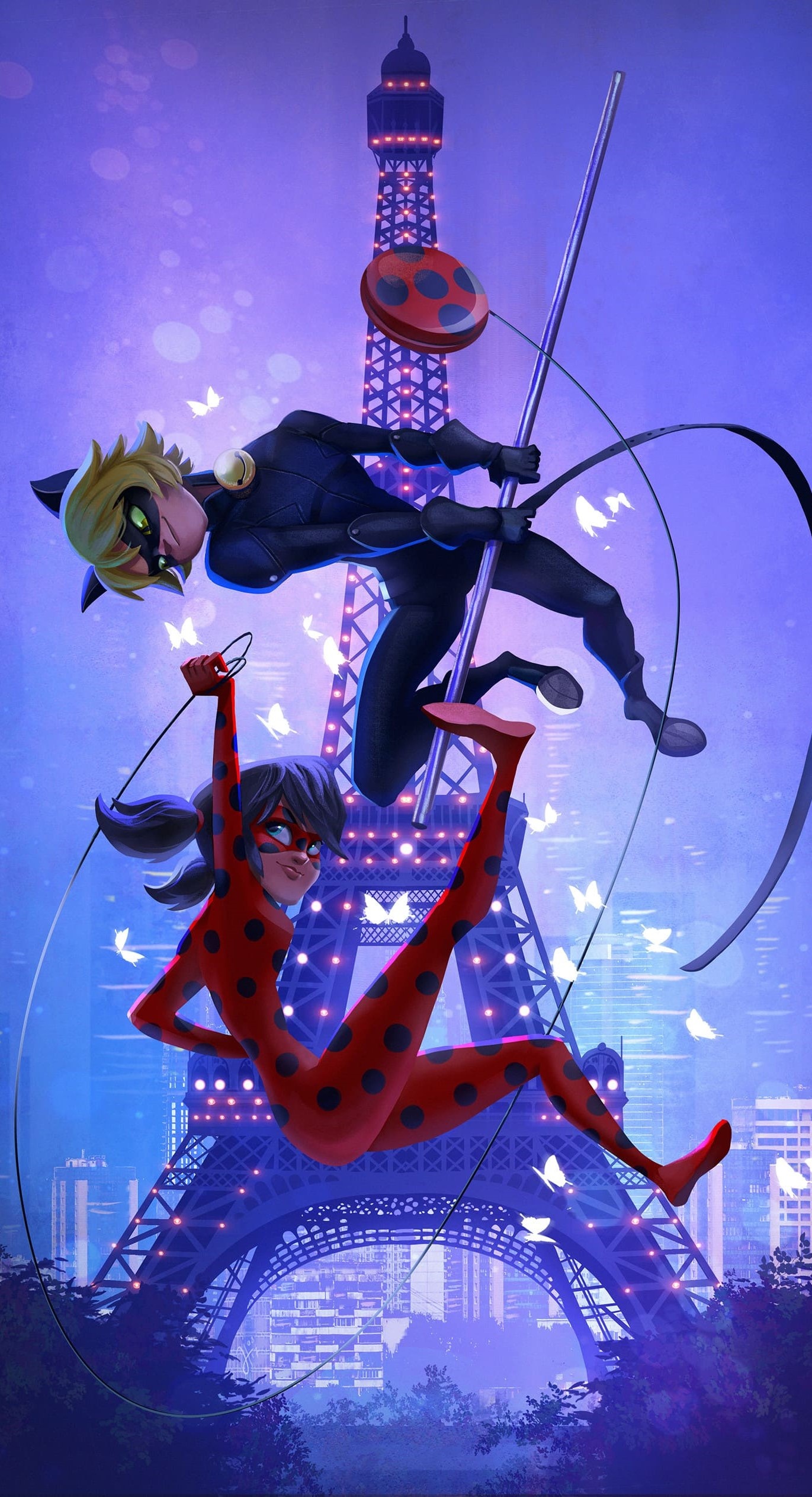 Miraculous wallpapers, HD backgrounds, Fan favorites, Ladybug and Cat Noir, 1380x2530 HD Handy