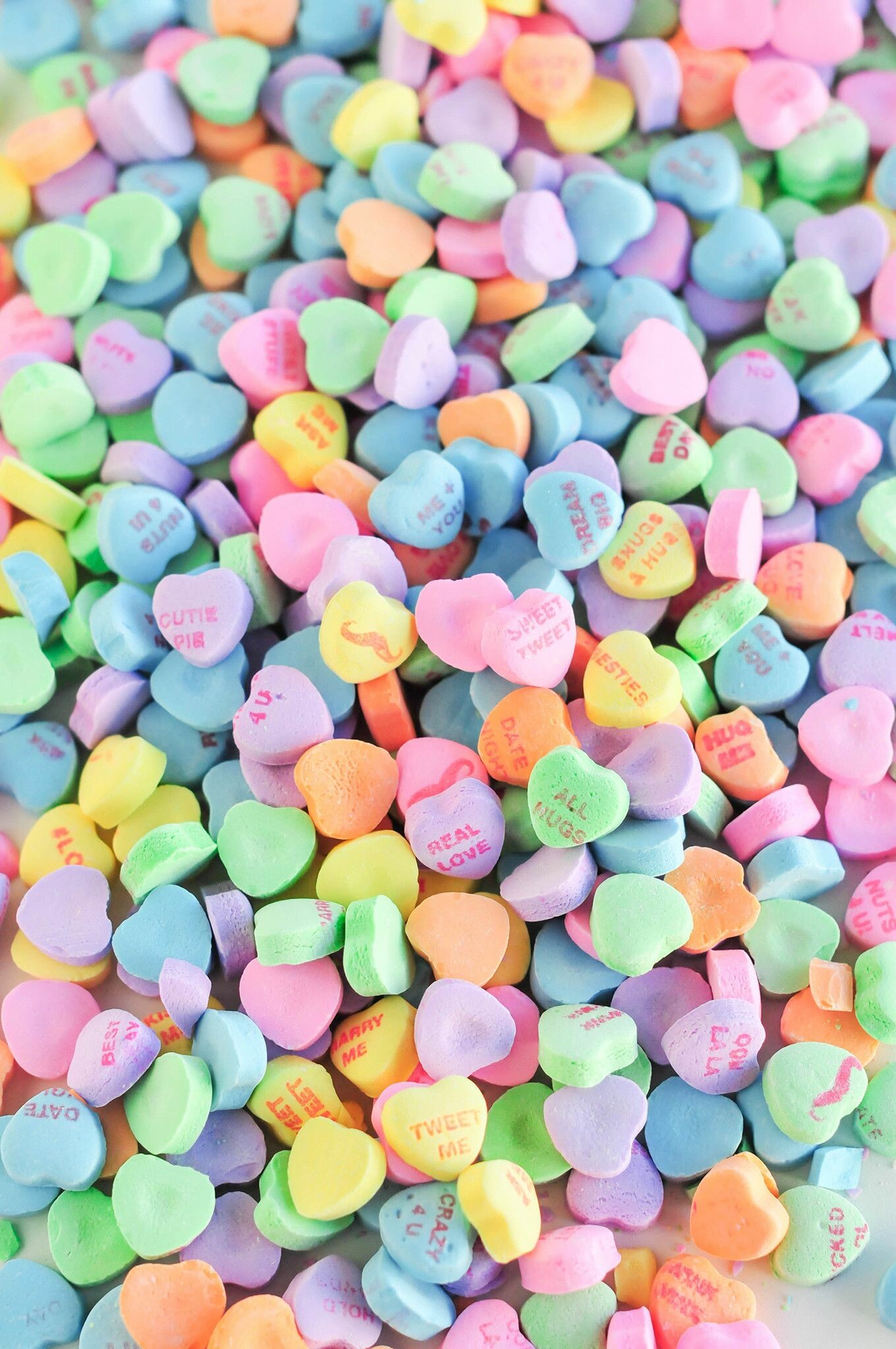 Sweets: Conversation hearts, The Valentine's Day candy. 1360x2050 HD Wallpaper.