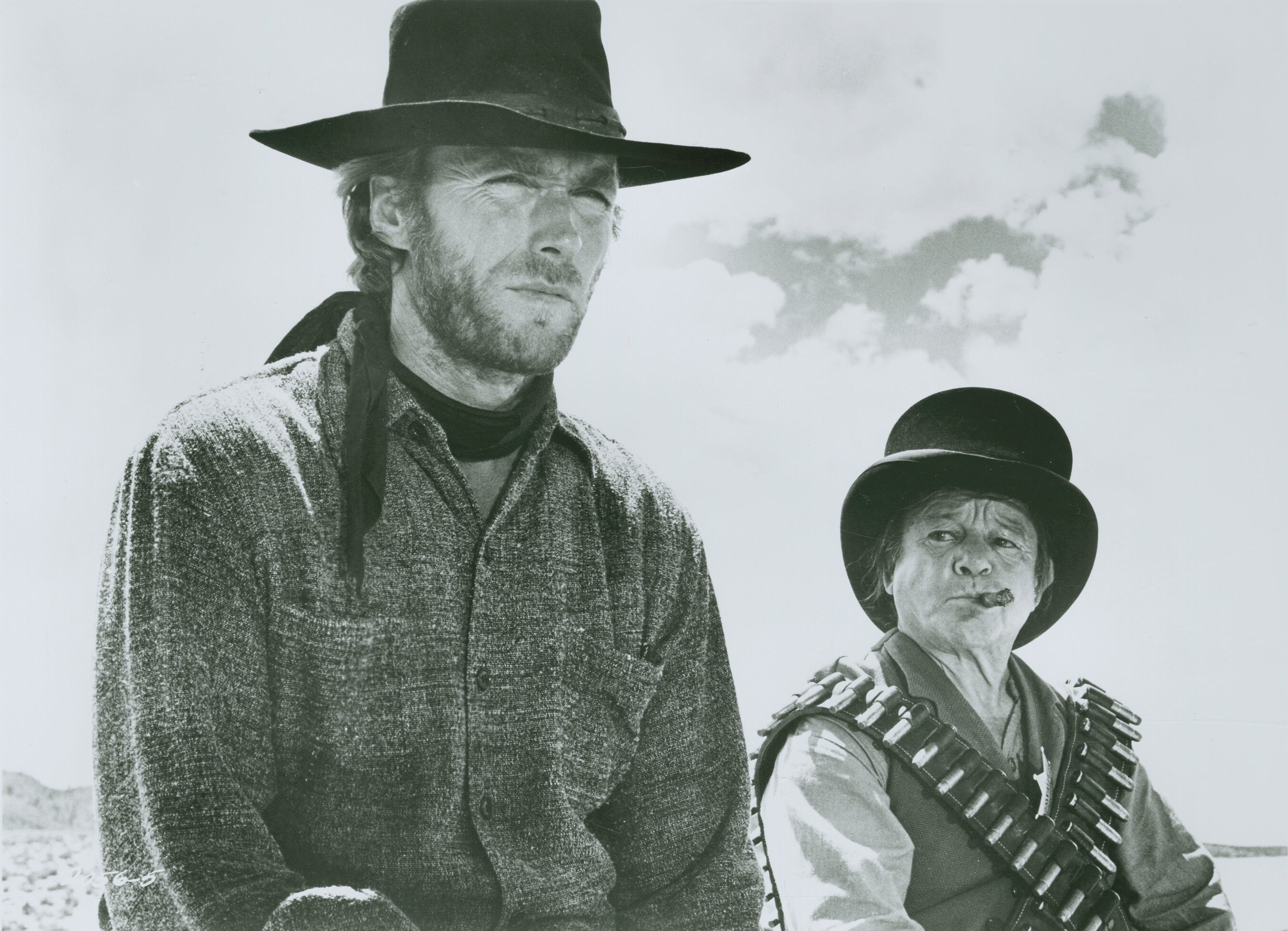 Clint Eastwood: Billy Curtis, An American Film And Television Actor With Dwarfism, "High Plains Drifter" Film Of 1973, Monochrome. 2710x1960 HD Background.