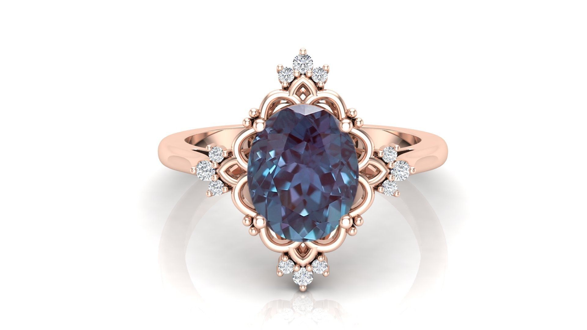 Alexandrite engagement ring, Vintage art deco design, Sterling silver ring, Gemstone jewelry, 1920x1080 Full HD Desktop
