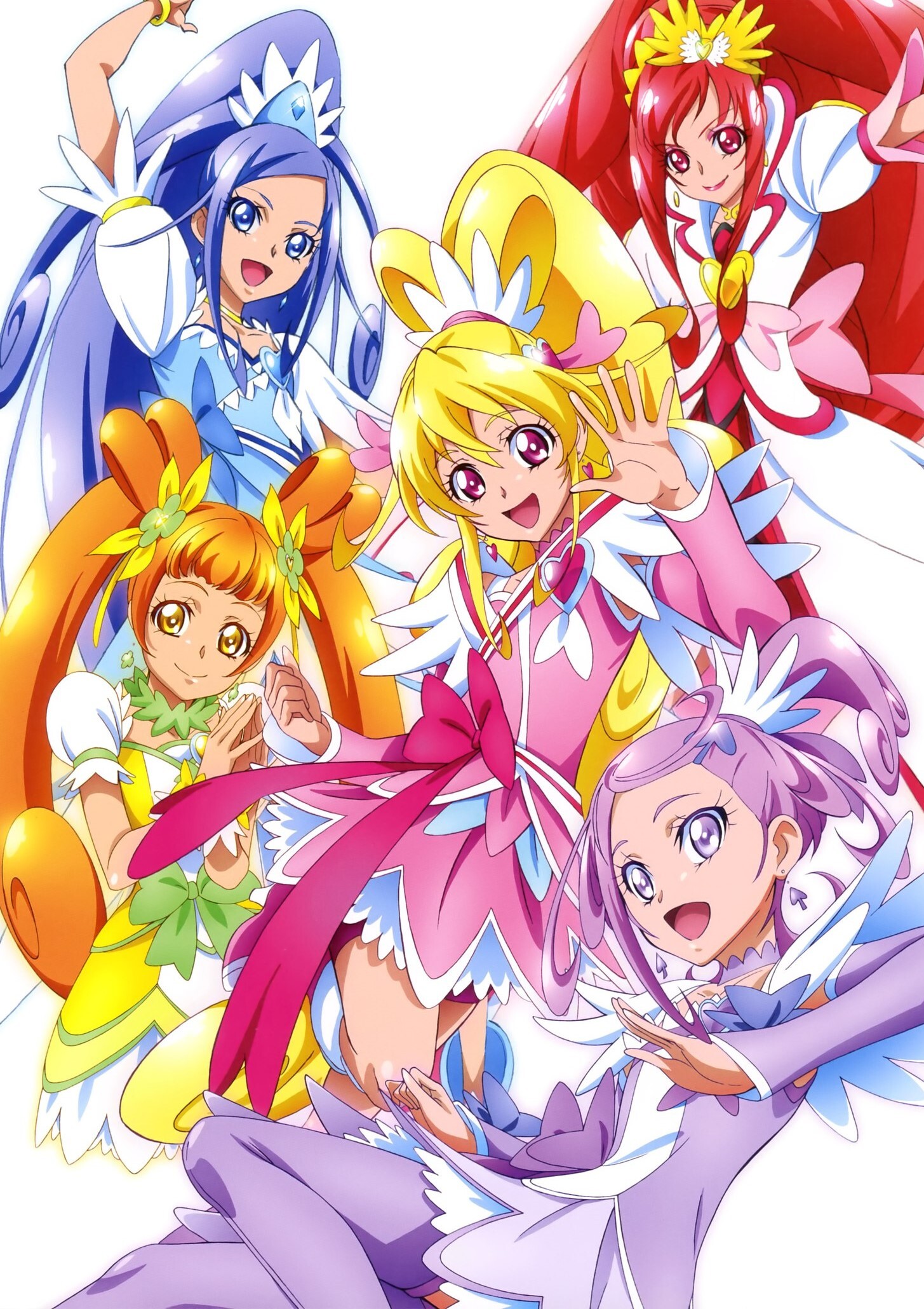 Glitter Force: Smile Pretty Cure, Doki Doki Precure, The10th anime series, Pretty Cure franchise, A legendary superhero squad. 1460x2060 HD Background.