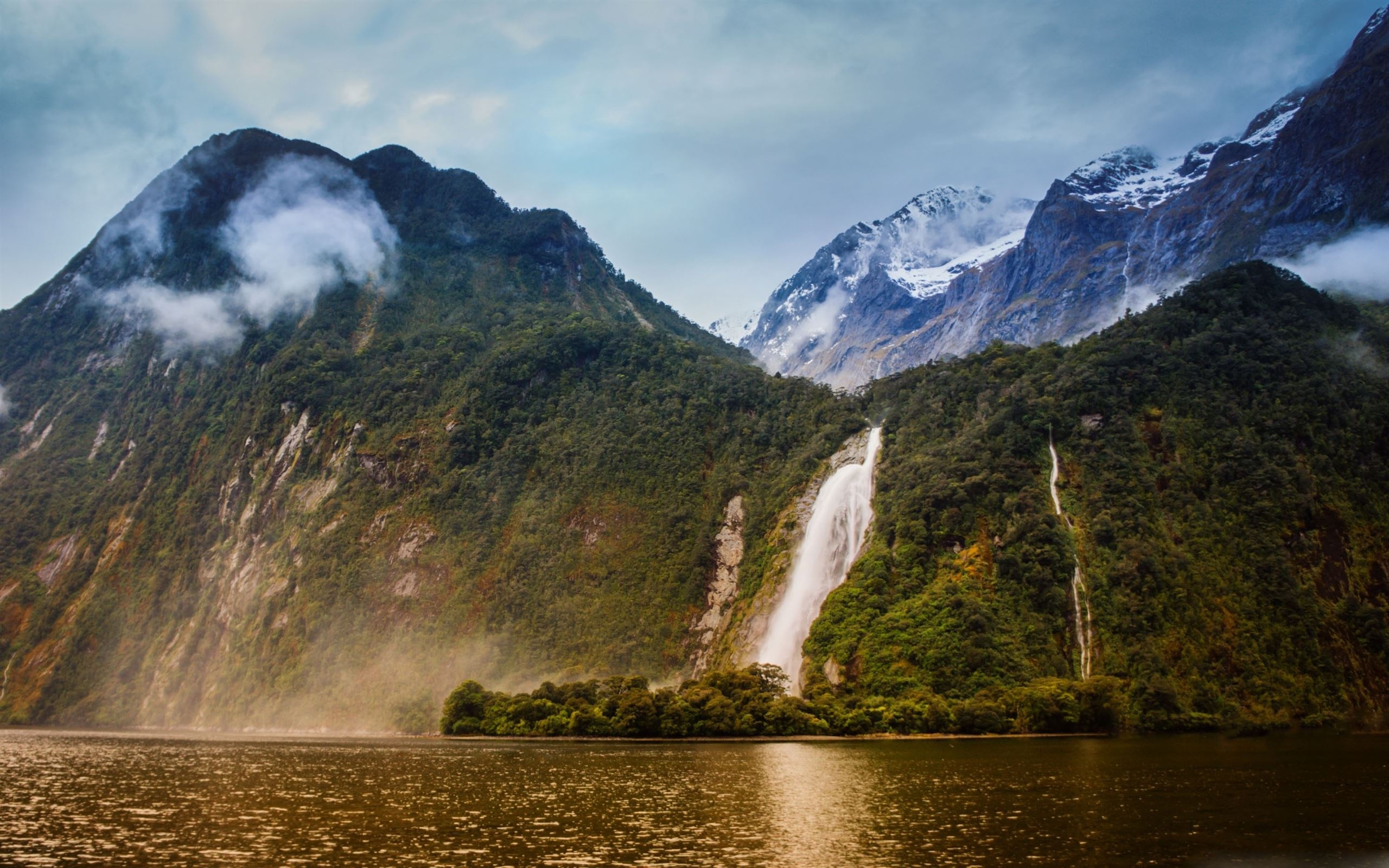 South Island, New Zealand, Waterfalls, Mac wallpapers, 2560x1600 HD Desktop