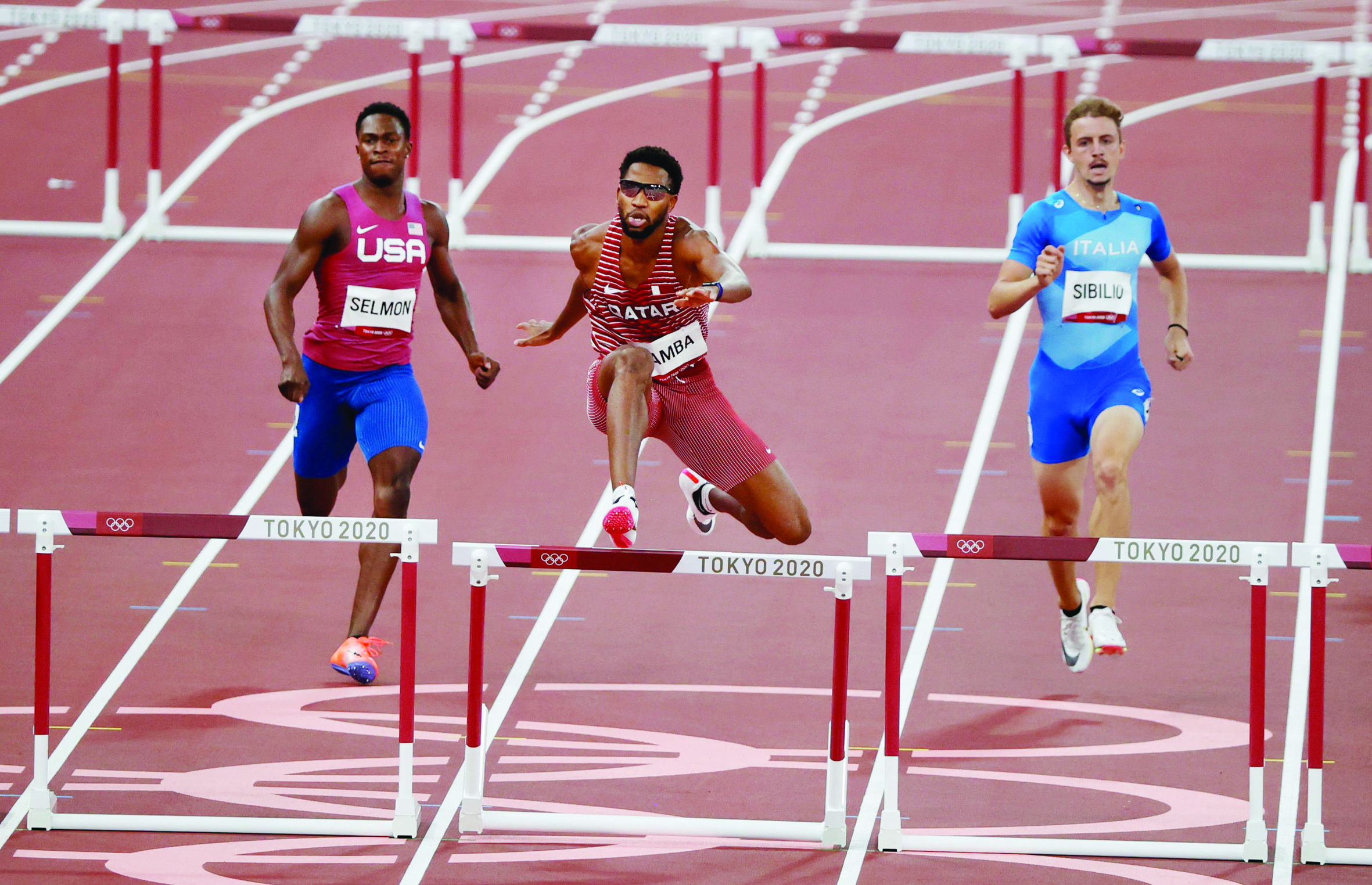 Abderrahman Samba, Tokyo Olympics, 400m hurdles final, Qatar's pride, 2370x1530 HD Desktop