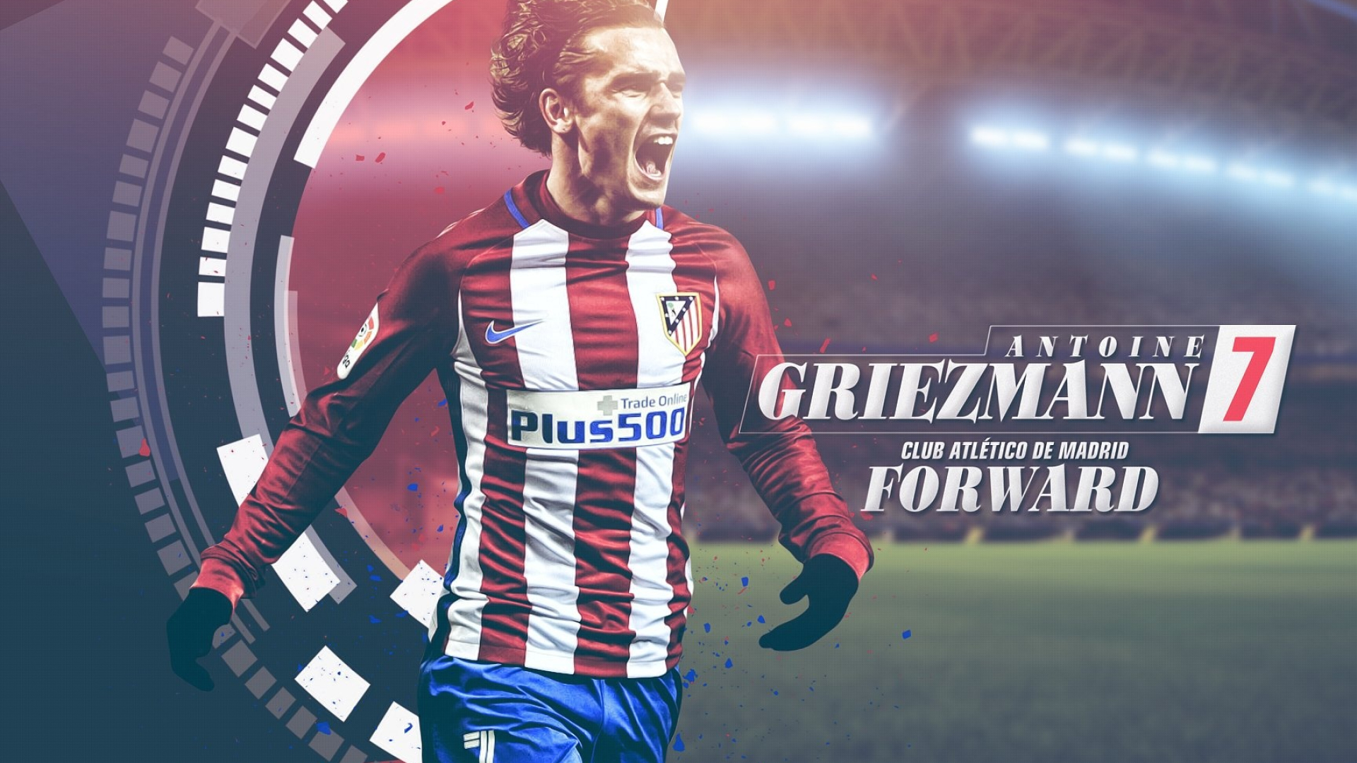 Atletico Madrid: Antoine Griezmann, The club won two Liga titles with Helenio Herrera as manager. 1920x1080 Full HD Background.