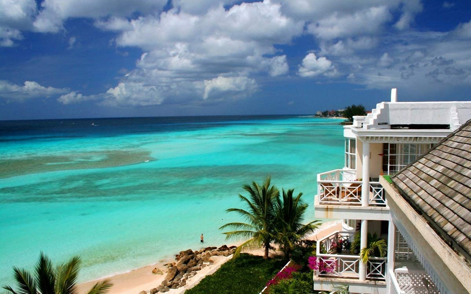 House on the beach in Barbados, Coastal living, Tranquil beauty, Idyllic setting, 1920x1200 HD Desktop