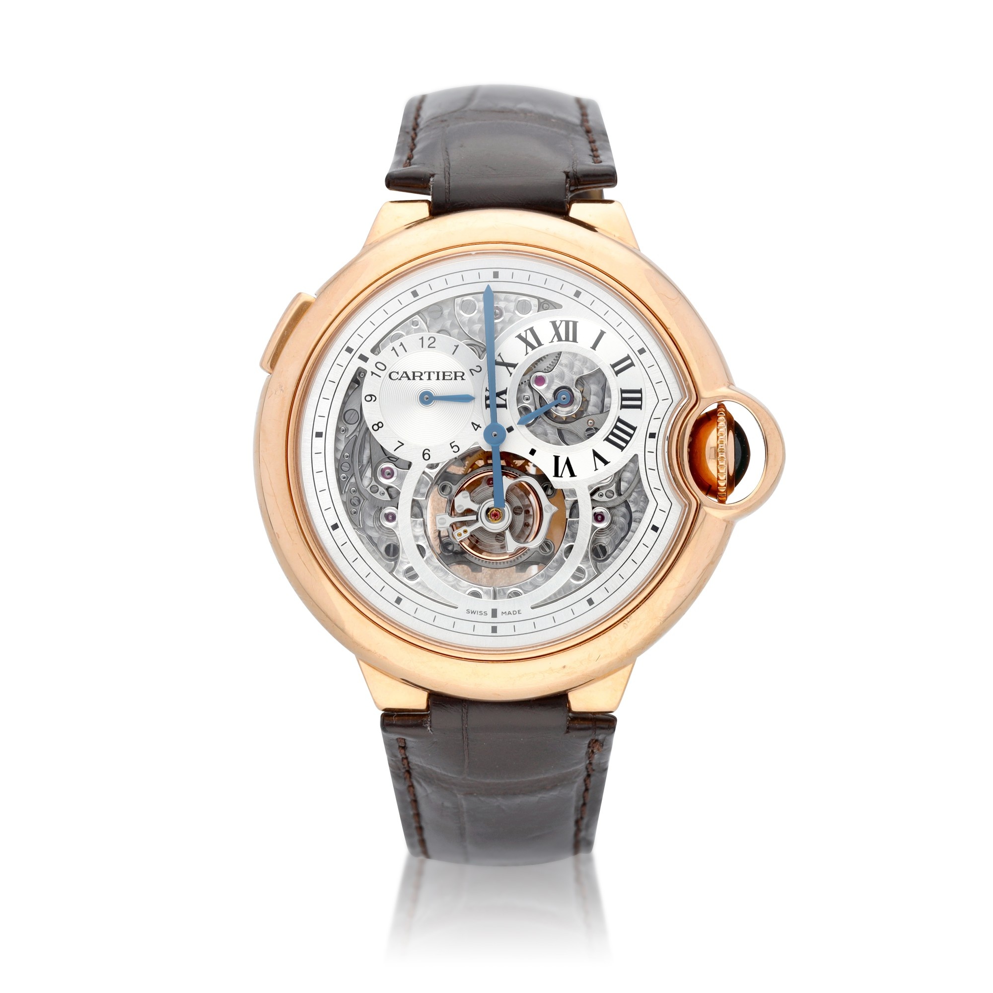 Cartier: Ballon Bleu De Cartier watch, Silvered, semi-skeletonised dial, Luxury brand. 2000x2000 HD Background.