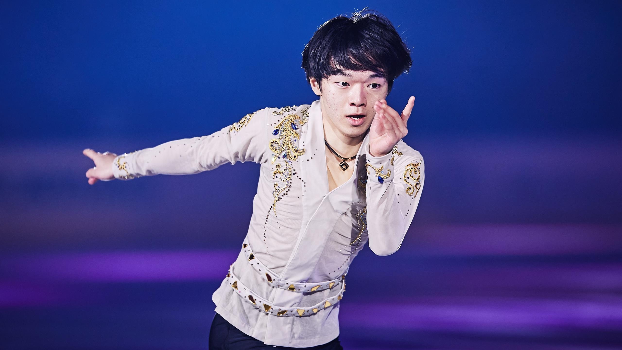 Yuma Kagiyama, Emotion-filled figure skating, Grand Prix gold, Eurosport coverage, 2560x1440 HD Desktop
