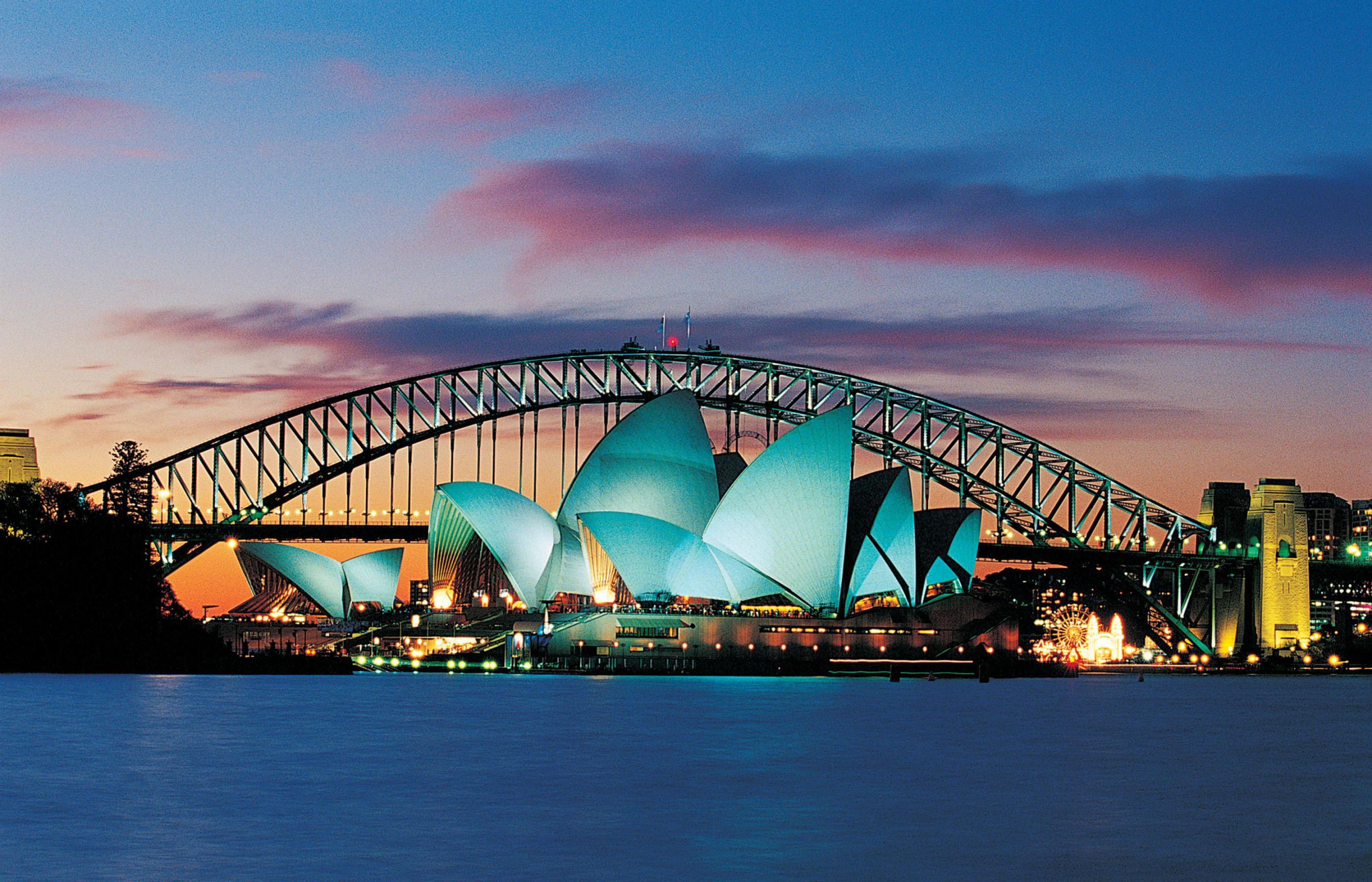 Desktop-Wallpaper mit dem Opernhaus von Sydney und der Harbour Bridge, 2800x1800 HD Desktop