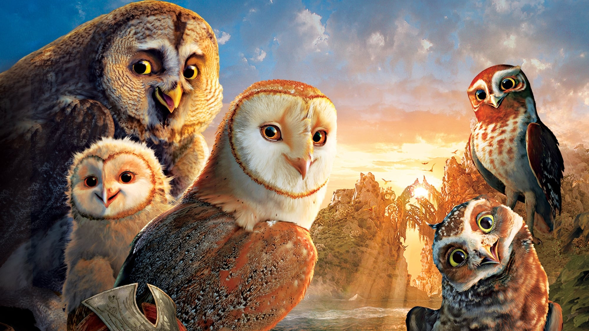 Legend of the Guardians: The Owls of Ga'Hoole, Astonishing fanart, Captivating movie, Majestic owls, 1920x1080 Full HD Desktop