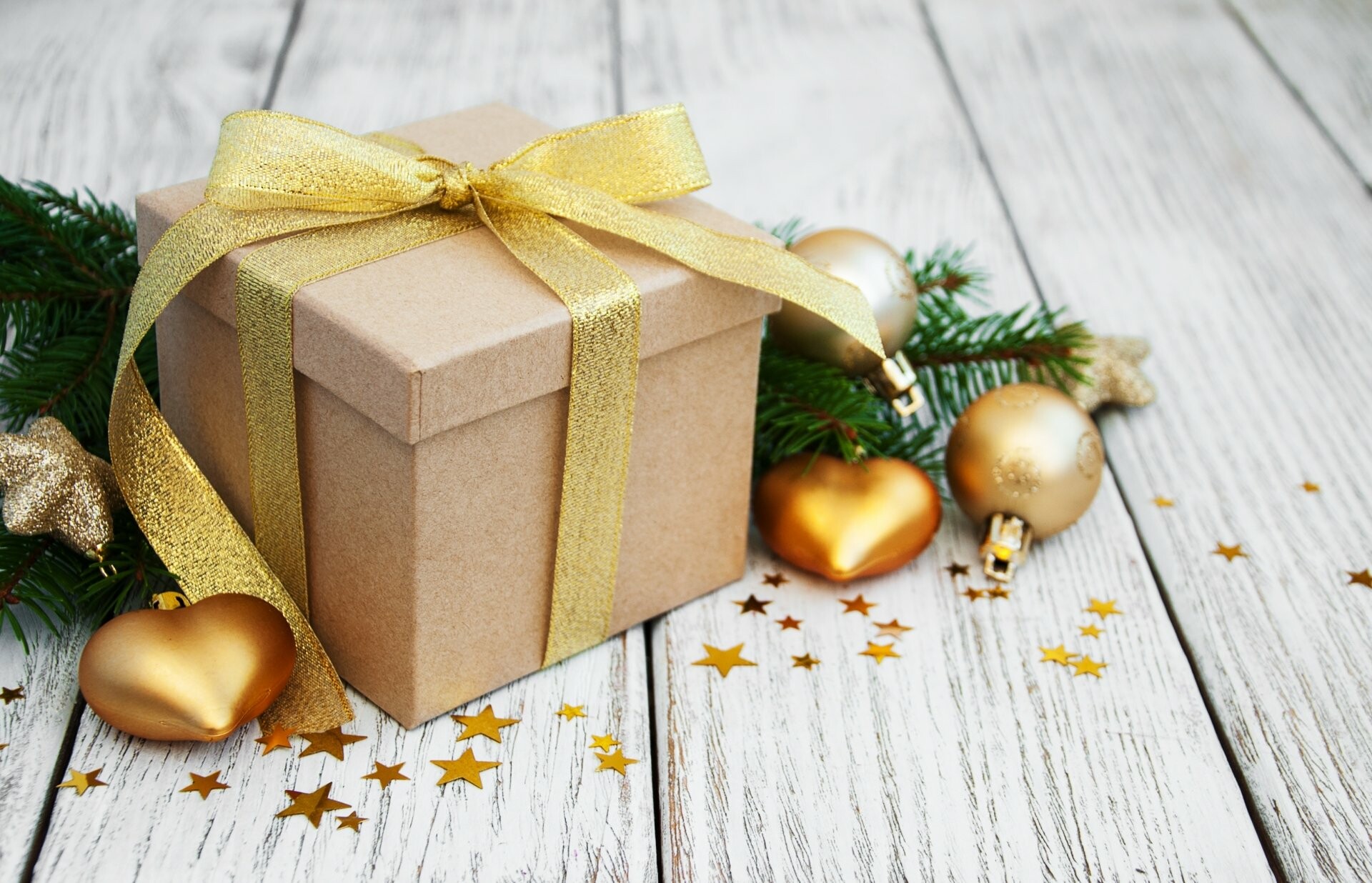Christmas Gifts: A present given at Christmas, Wrapped box, Celebration. 1920x1240 HD Background.