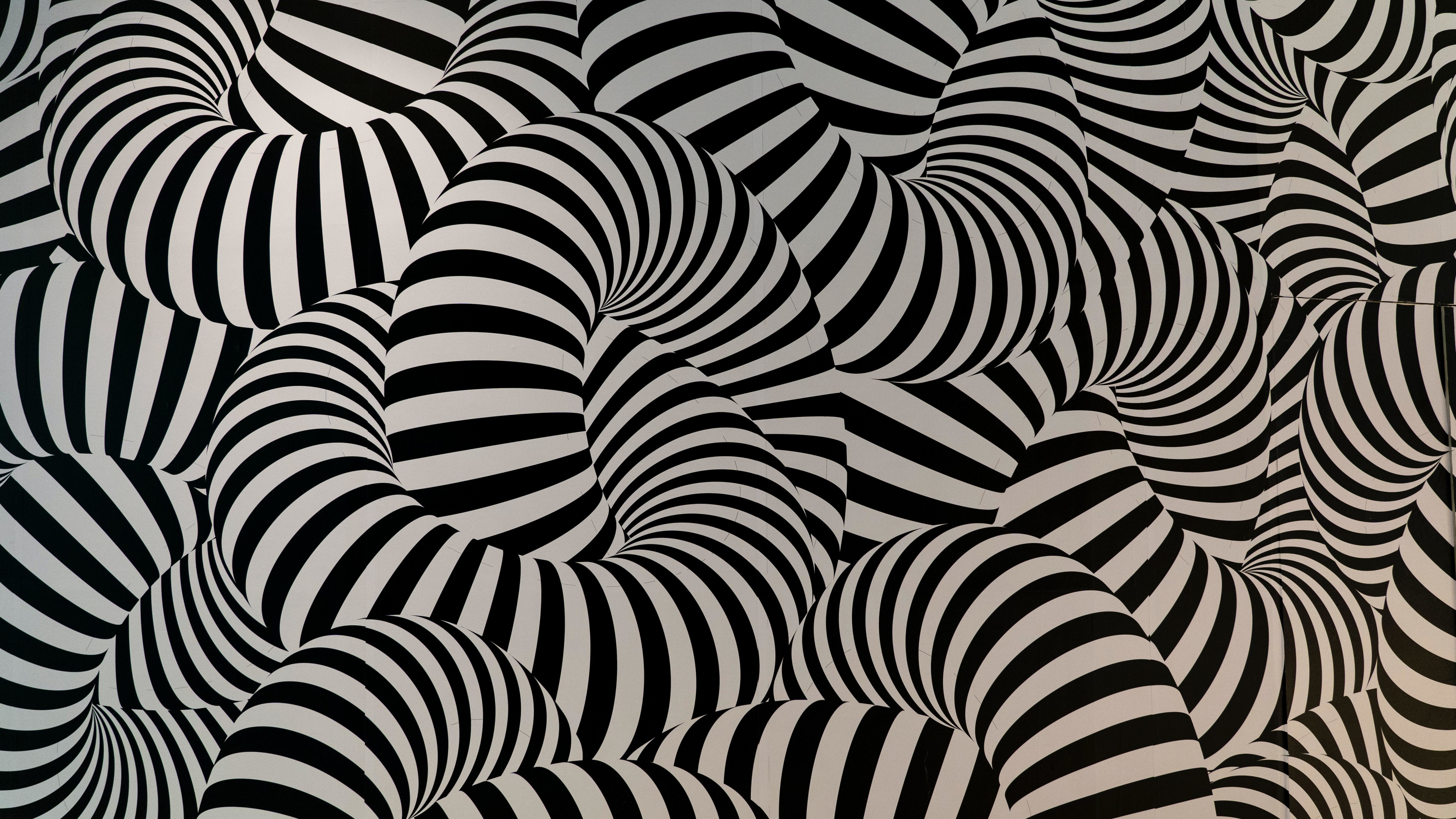 Illusion stripes, Abstraction art, Twisted patterns, Visual hallucinations, 3840x2160 4K Desktop