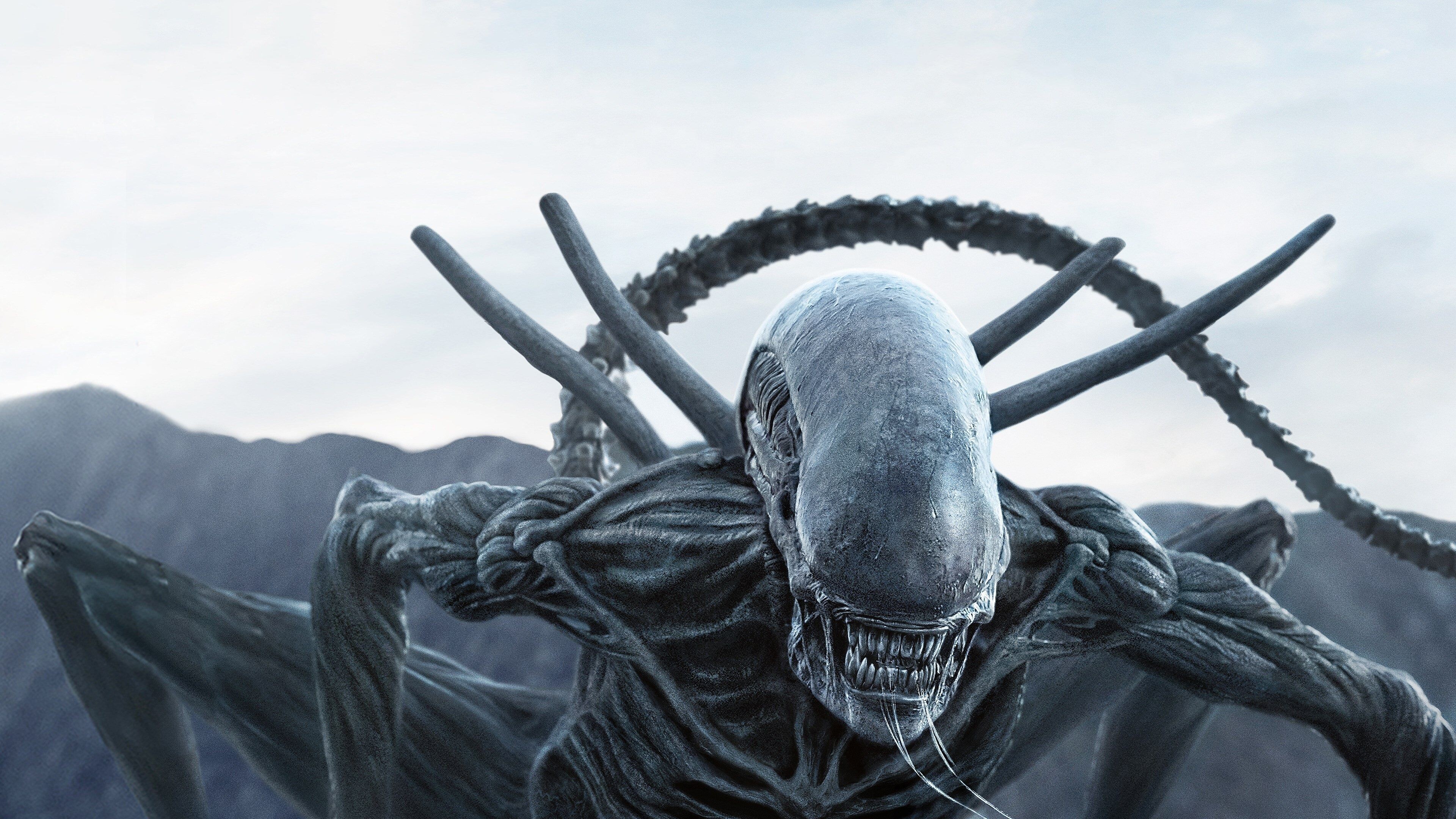 H.R. Giger: Alien: Covenant, Neomorph, Science Fiction Action Horror Film, Directed And Produced By Ridley Scott, 2017. 3840x2160 4K Background.