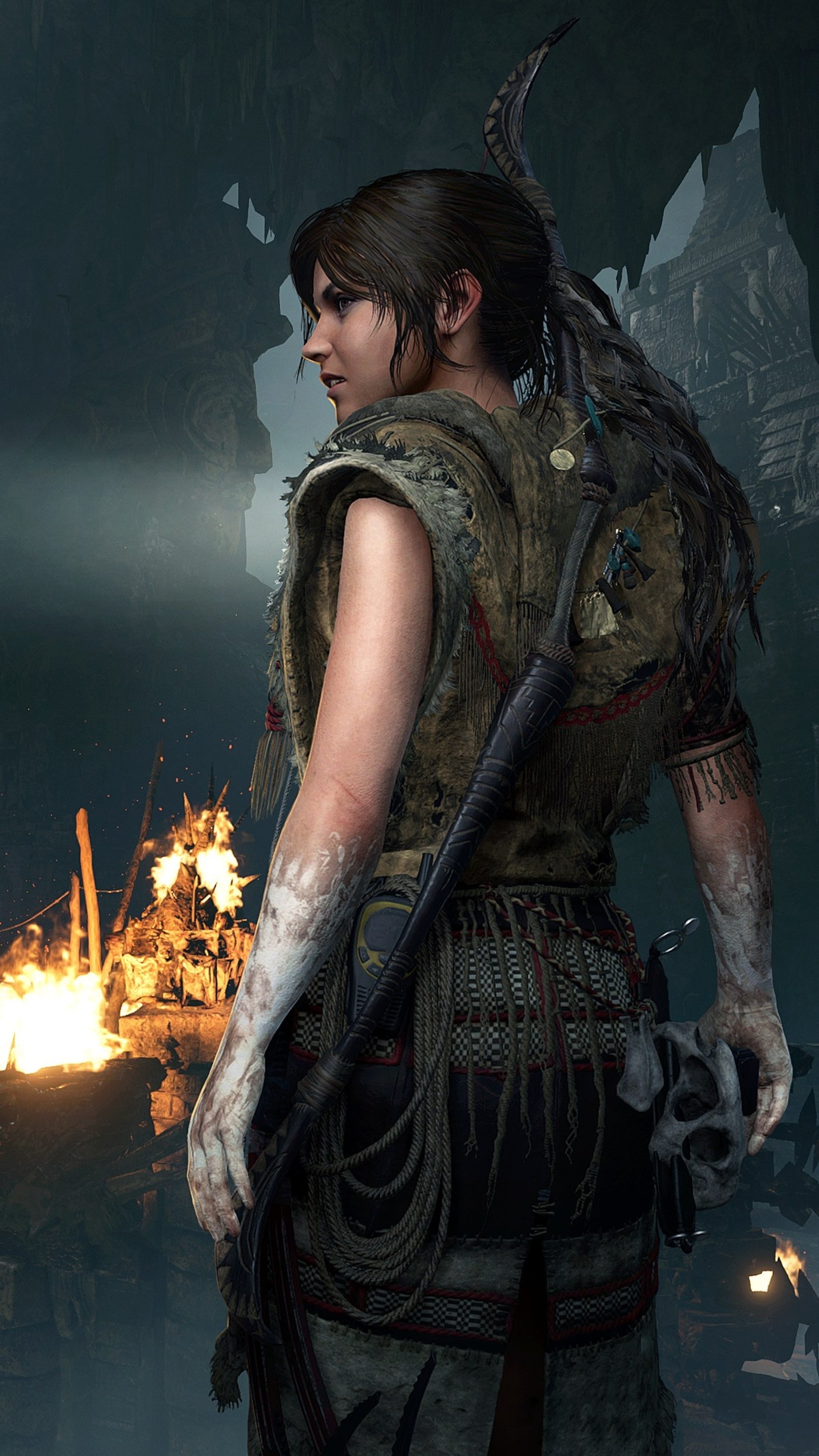 Shadow of the Tomb Raider, Lara Croft, Game art, 4K, 2160x3840 4K Handy