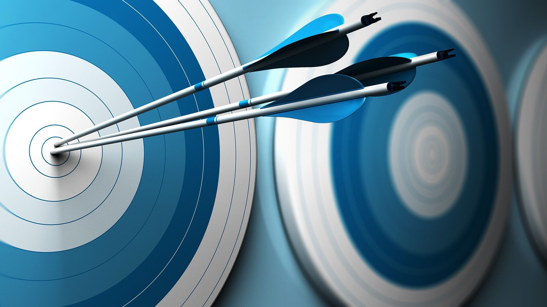 Goal (Aim): Arrows in the target, Figurative meaning, Milestone achievement, Success. 1920x1080 Full HD Wallpaper.