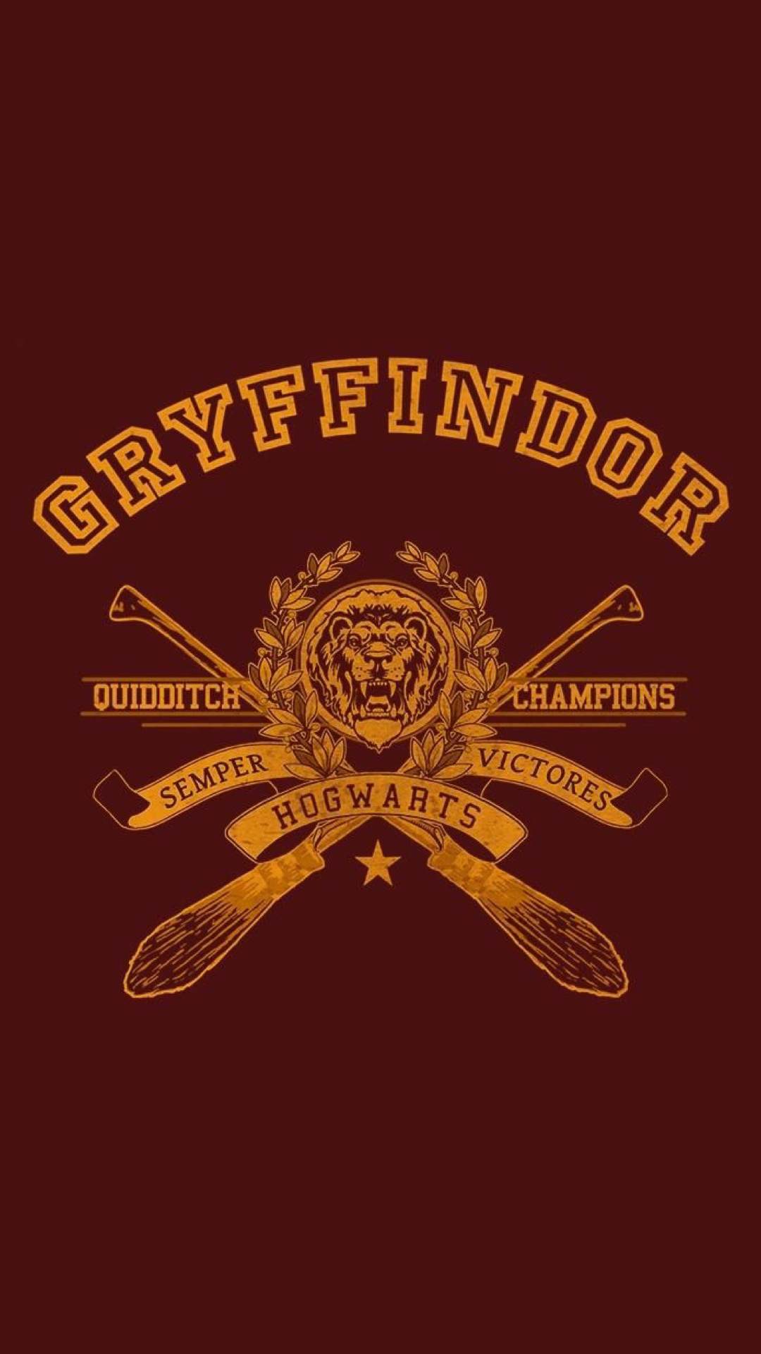 Quidditch movies, Gryffindor Quiddich, Poster art, Harry Potter emblem, 1080x1920 Full HD Phone