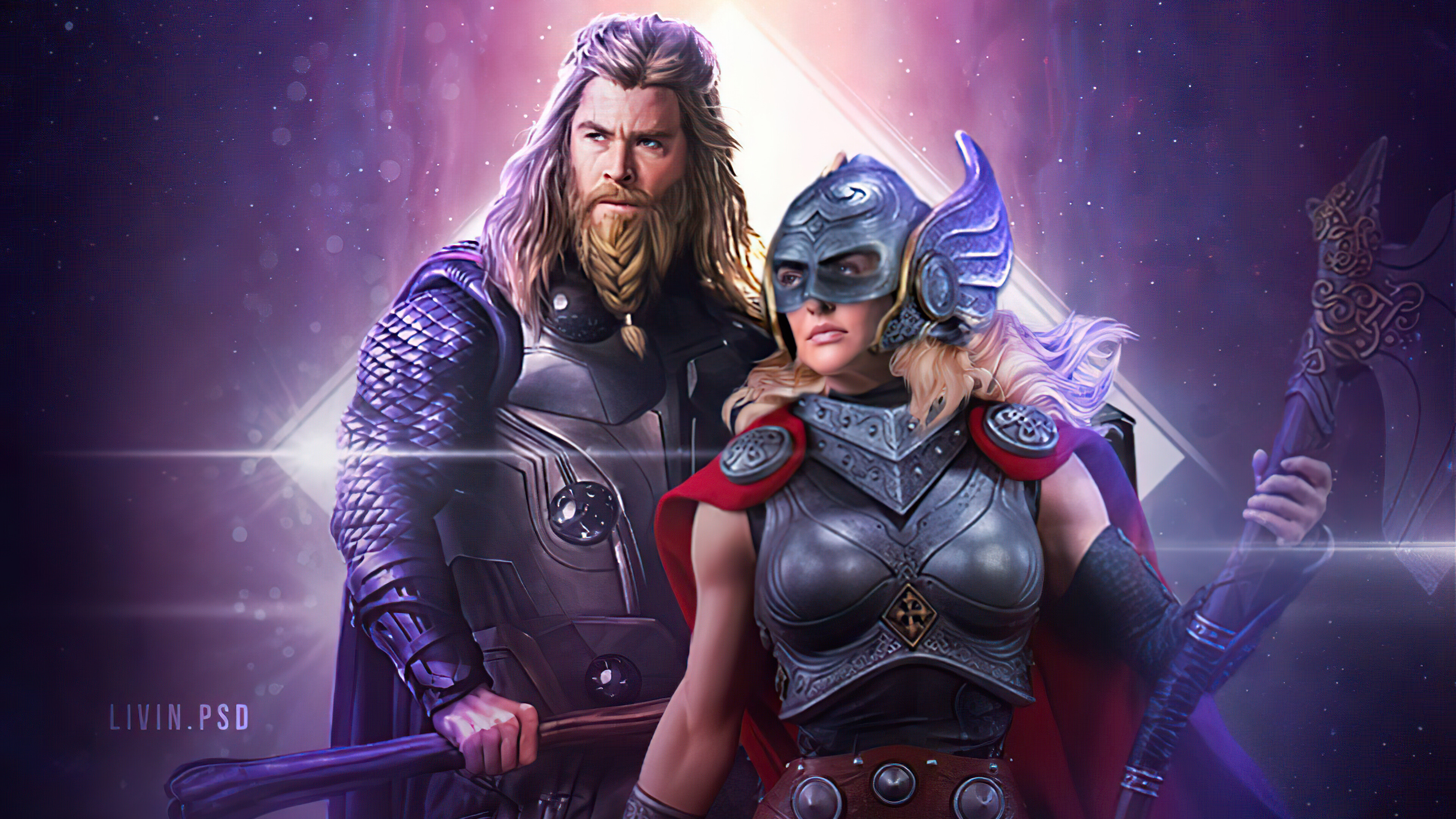 Thor: Love and Thunder: A 2022 American superhero film based on Marvel Comics. 3840x2160 4K Wallpaper.