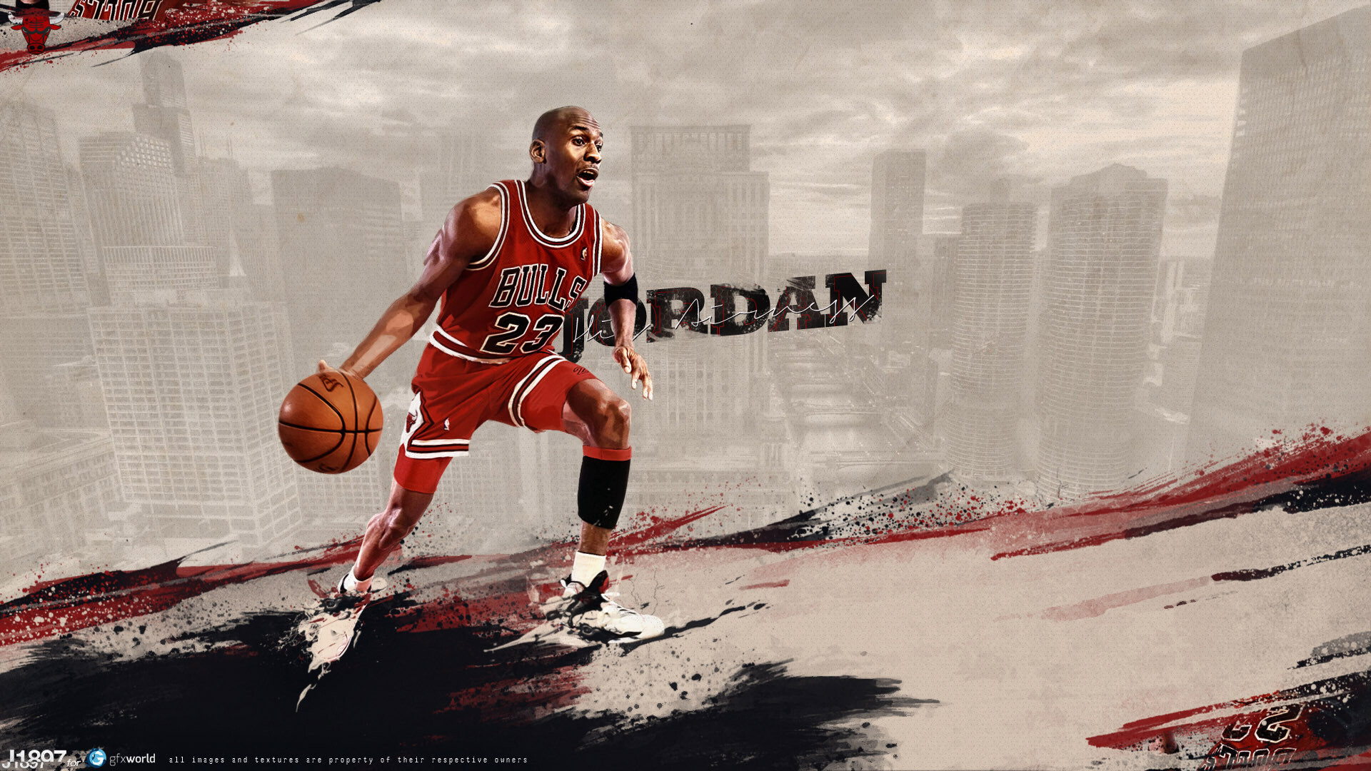 Michael Jordan: Was named Finals MVP for a record fourth time in the 1996 NBA Finals. 1920x1080 Full HD Wallpaper.